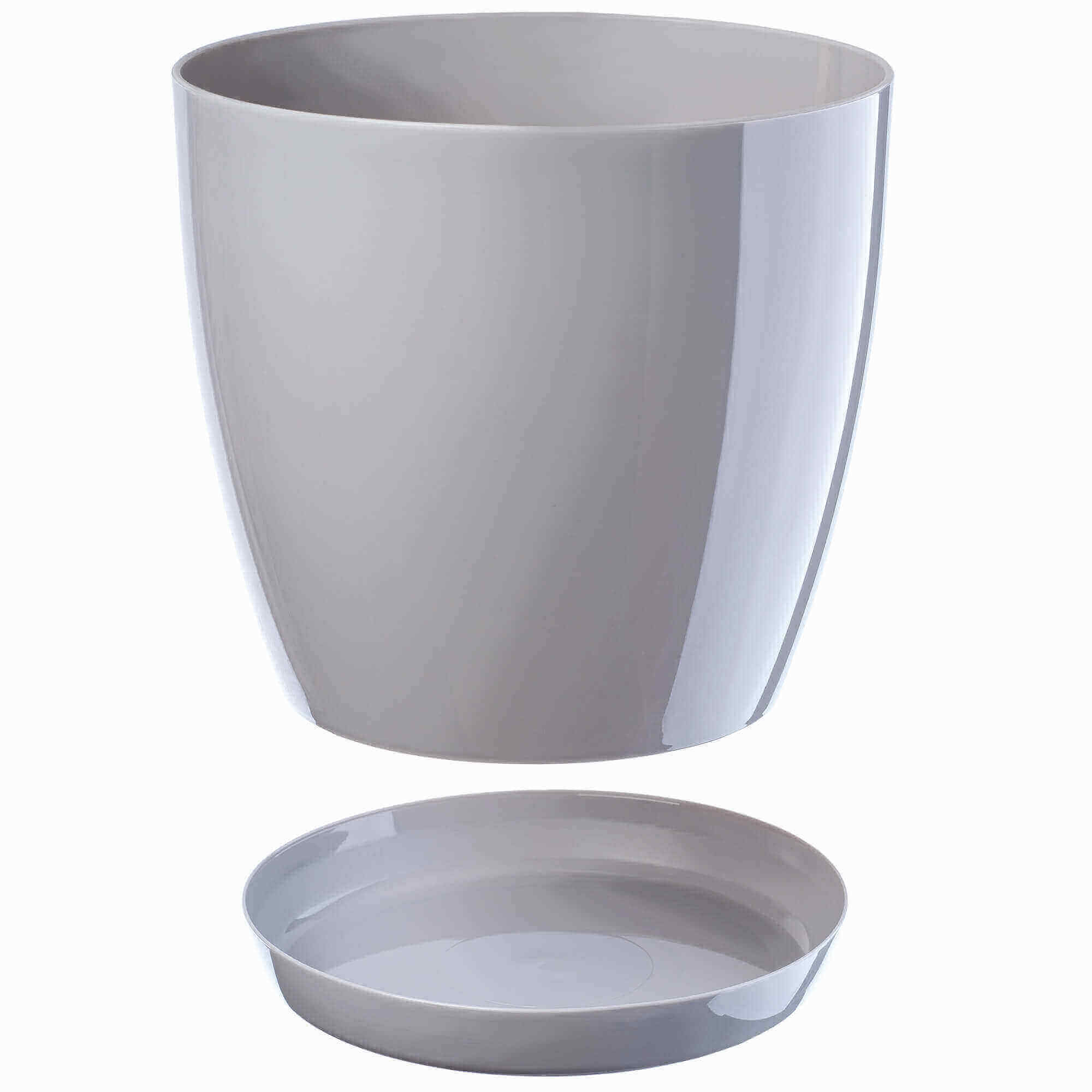 Doniczka Agen z podstawką 16 cm, szara