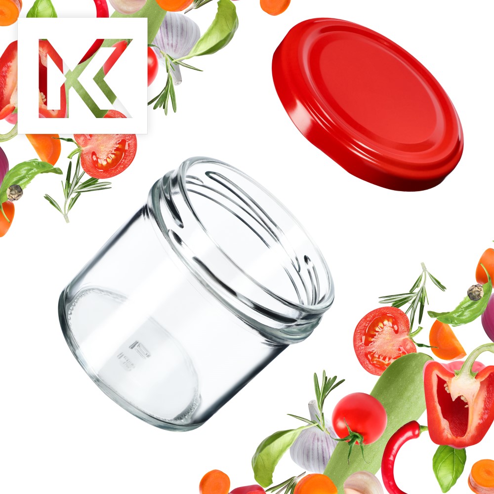 Słoiki Vigo 140ml 10szt fi 66 mm + wieczko czerwone