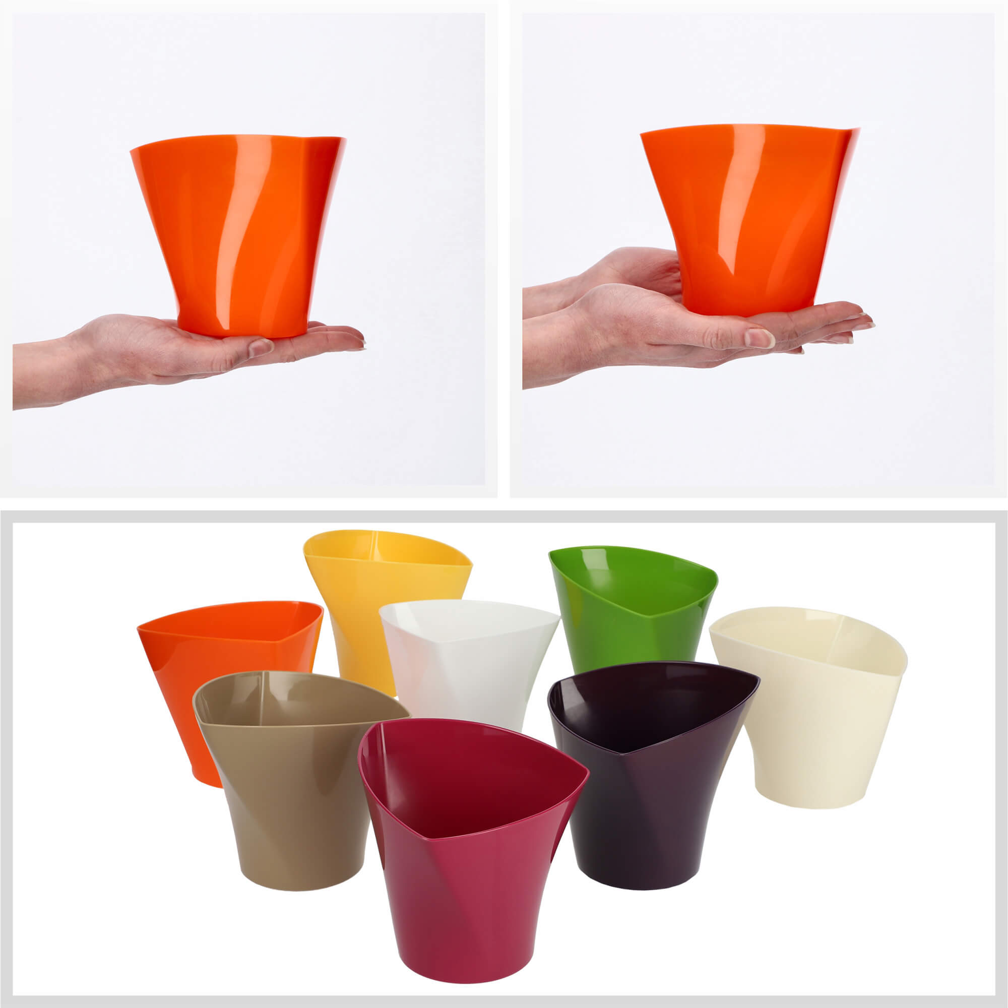 Doniczka na kwiaty Sisco 13 cm, pomarańczowa