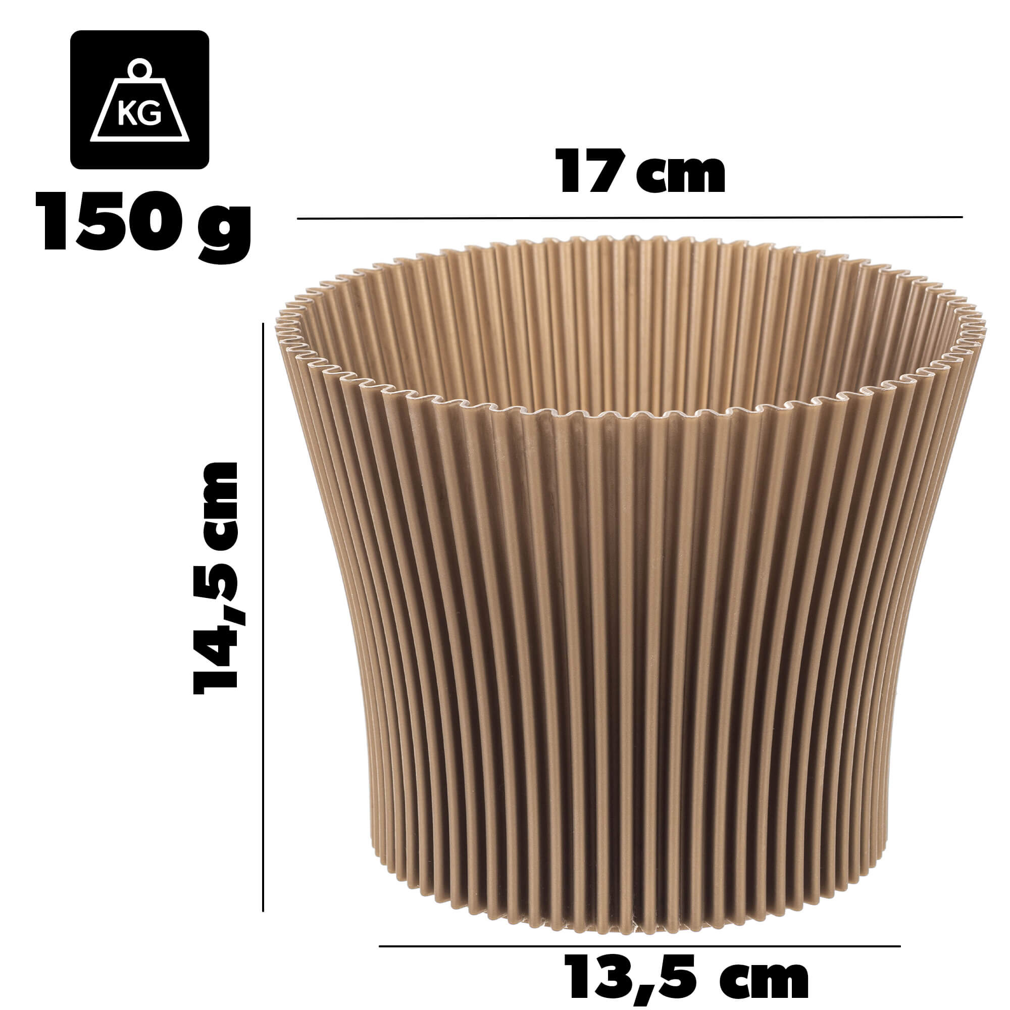 Doniczka na kwiaty Estrela 17cm złoty