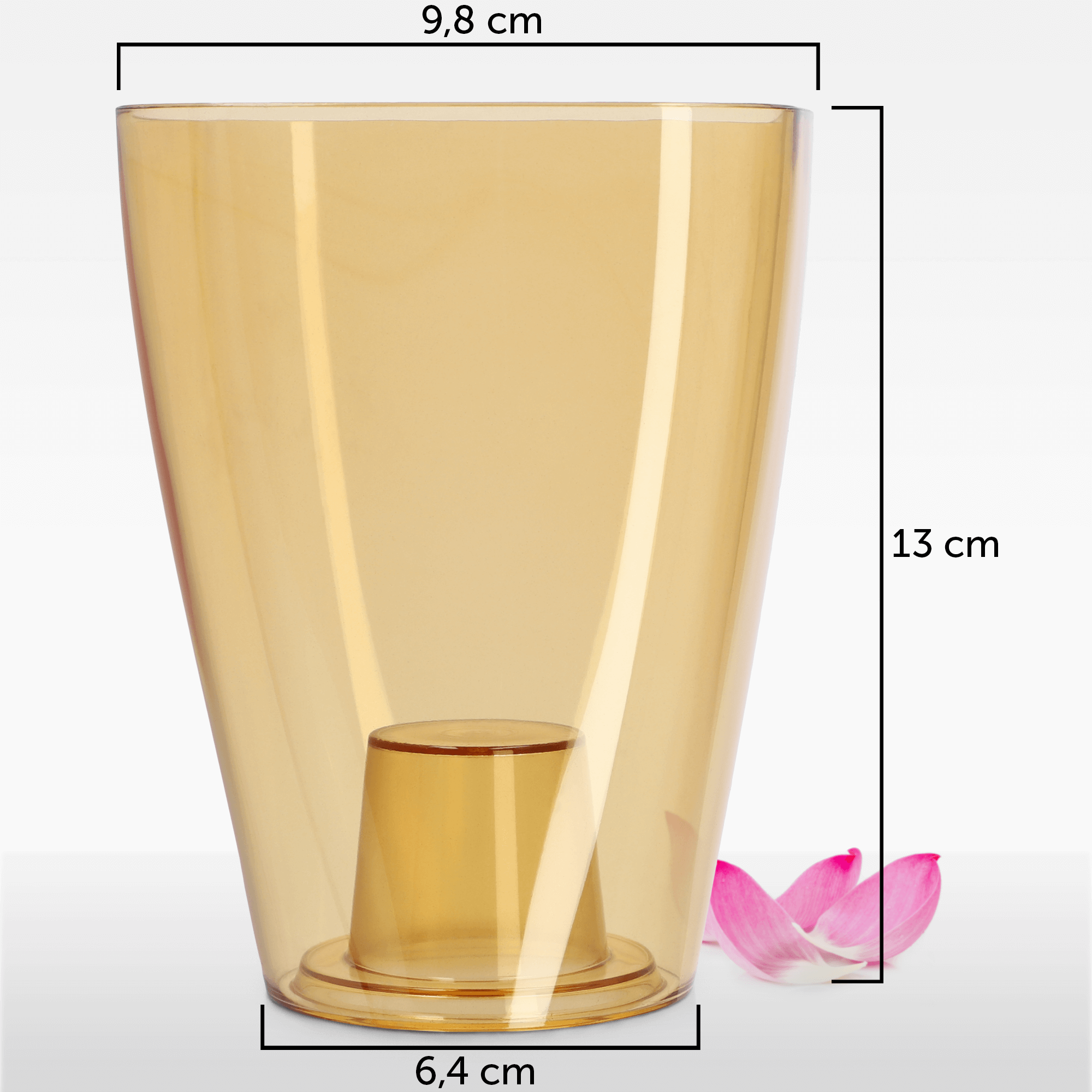 Doniczka kwadratowa Menfi 9 cm, miodowa