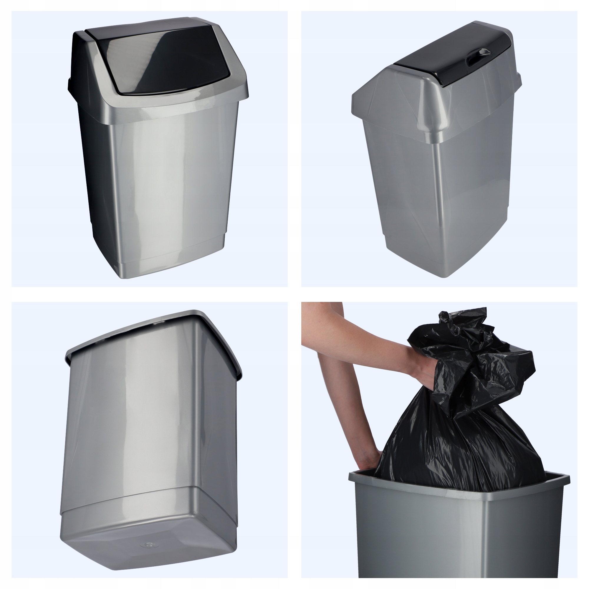 Kosz na śmieci Curver Click-IT 50L, grafit
