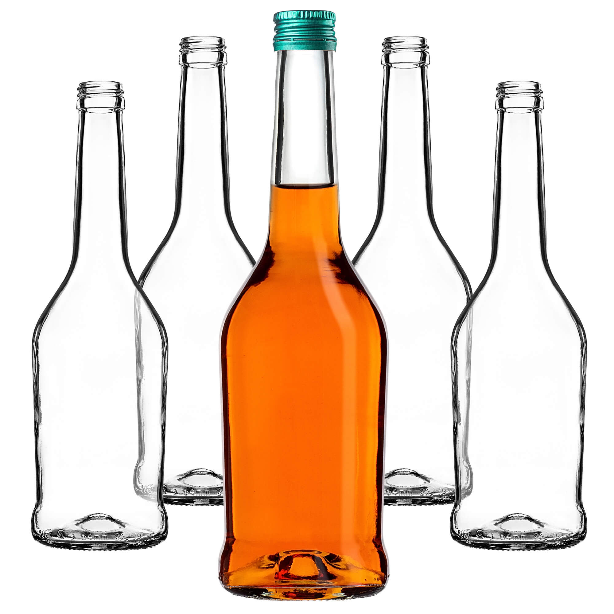 Szklana butelka na nalewkę Loiret 500ml z zieloną zakrętką 10 szt.