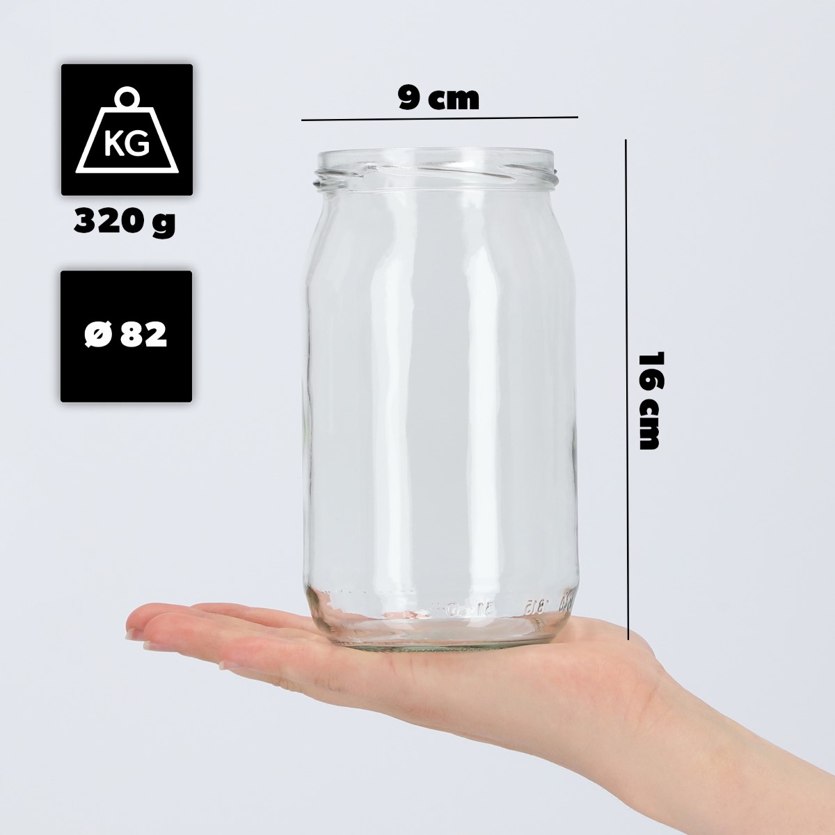 Słoiki na przetwory Niva 760ml fi 82 mm 8szt + wieczko Pszczoła