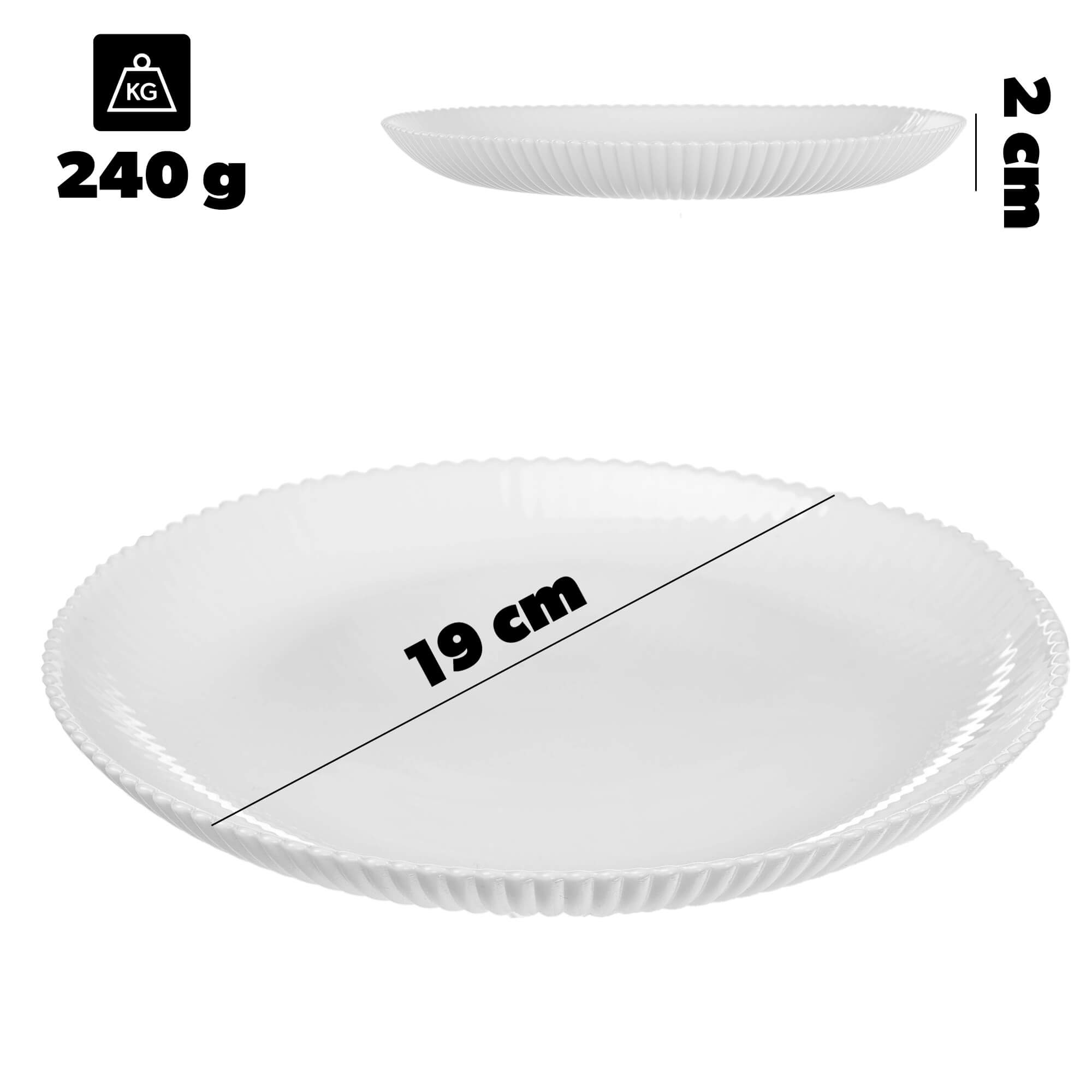 Zestaw obiadowy Regno salaterka 15 cm + talerz deserowy + talerz płytki biały 1 kpl.