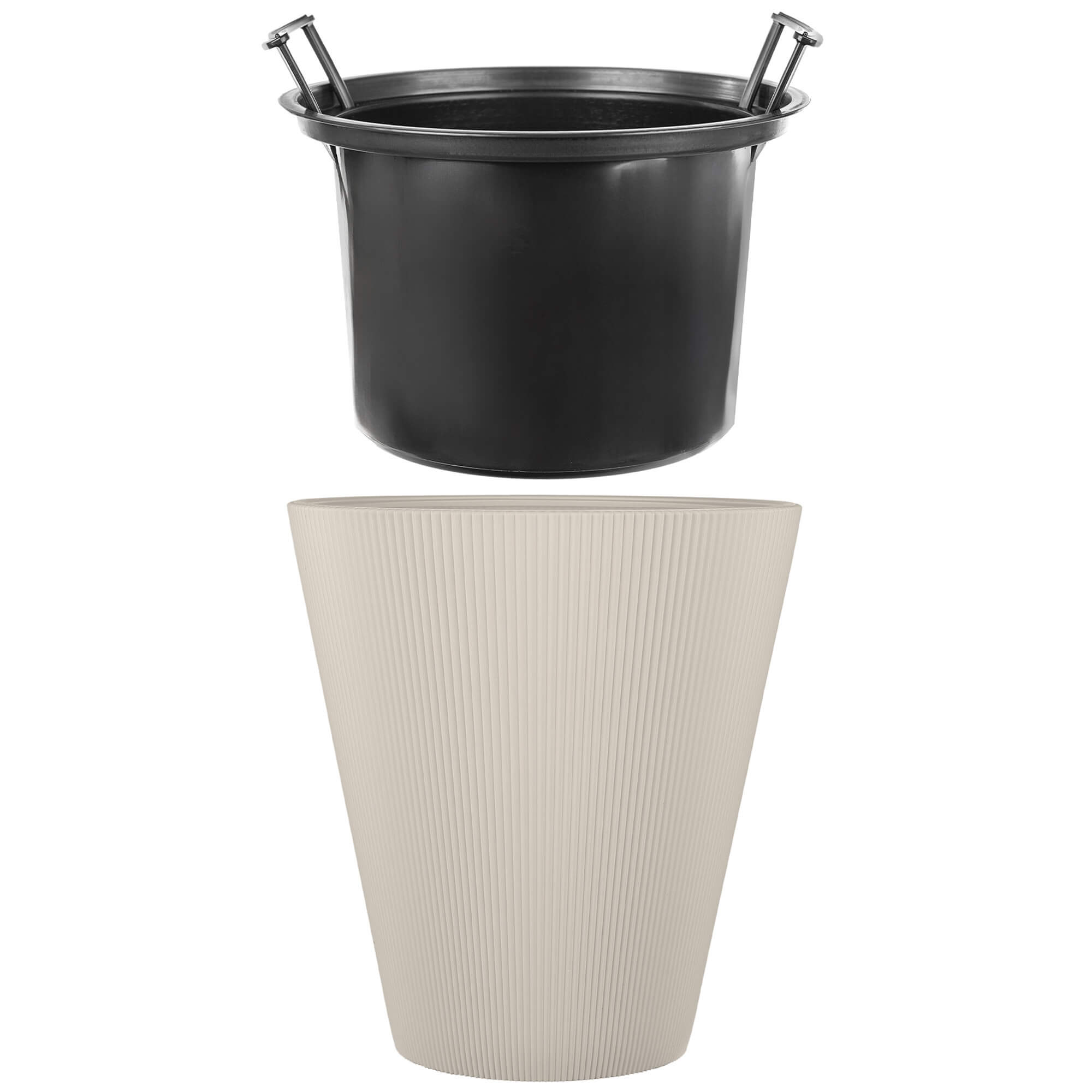 Doniczka Linea 30 cm, migdał 1 szt.