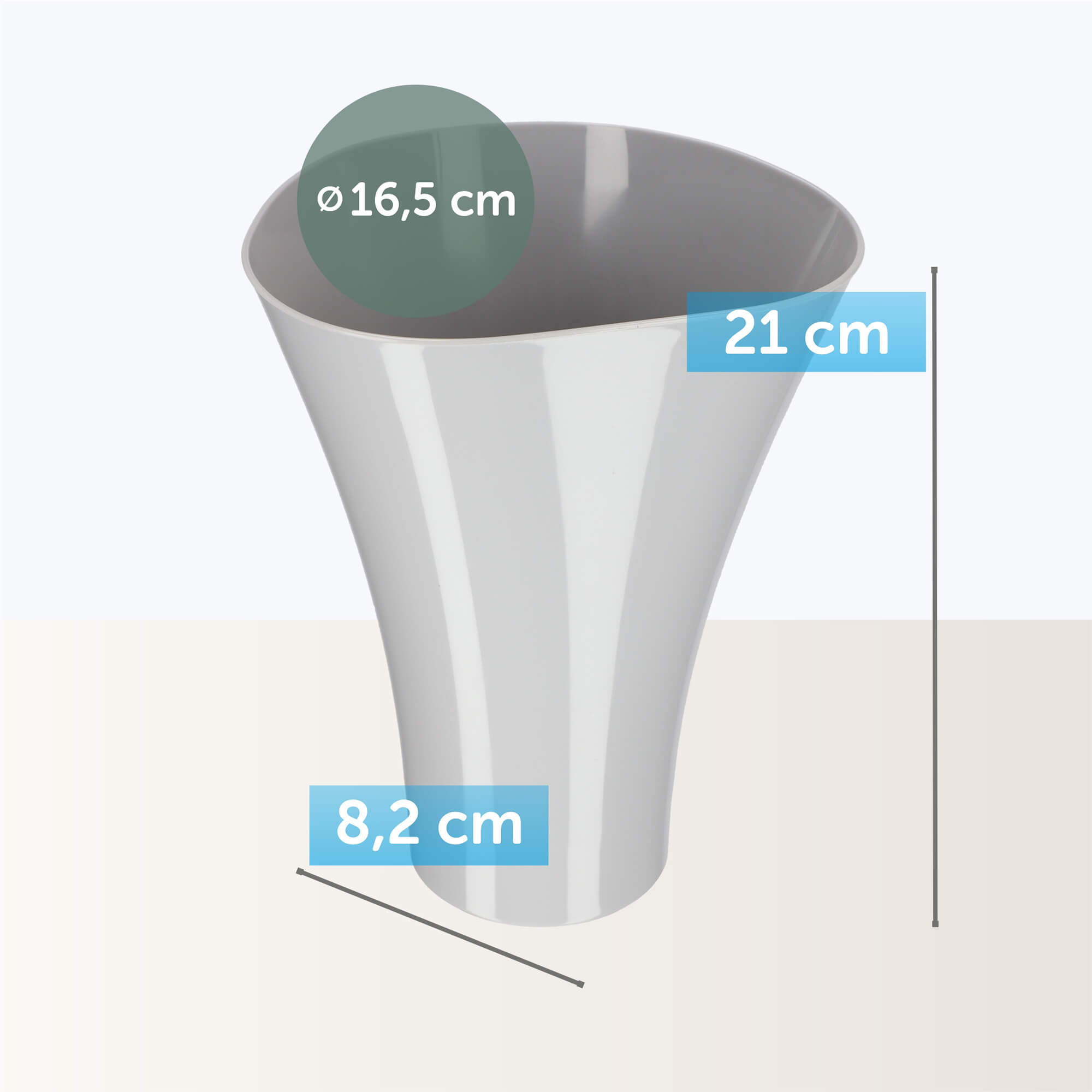 Doniczka na kwiaty Meria 17 cm, szara