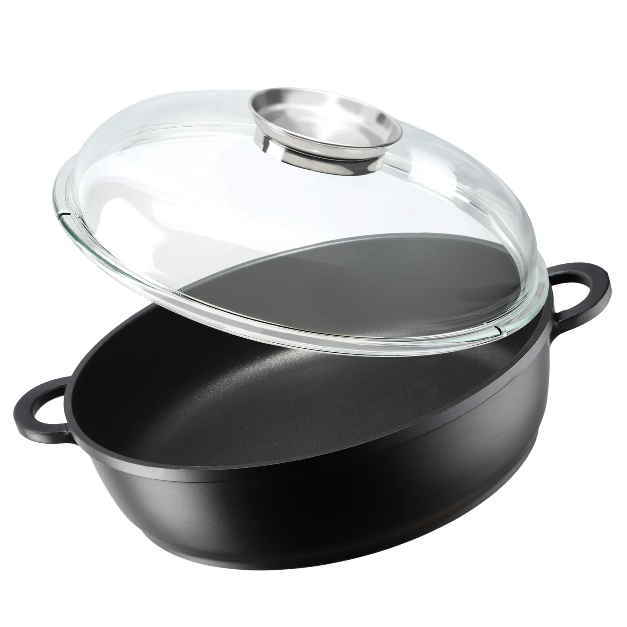 Patelnia Mure głęboka z pokrywą 29 cm, czarna