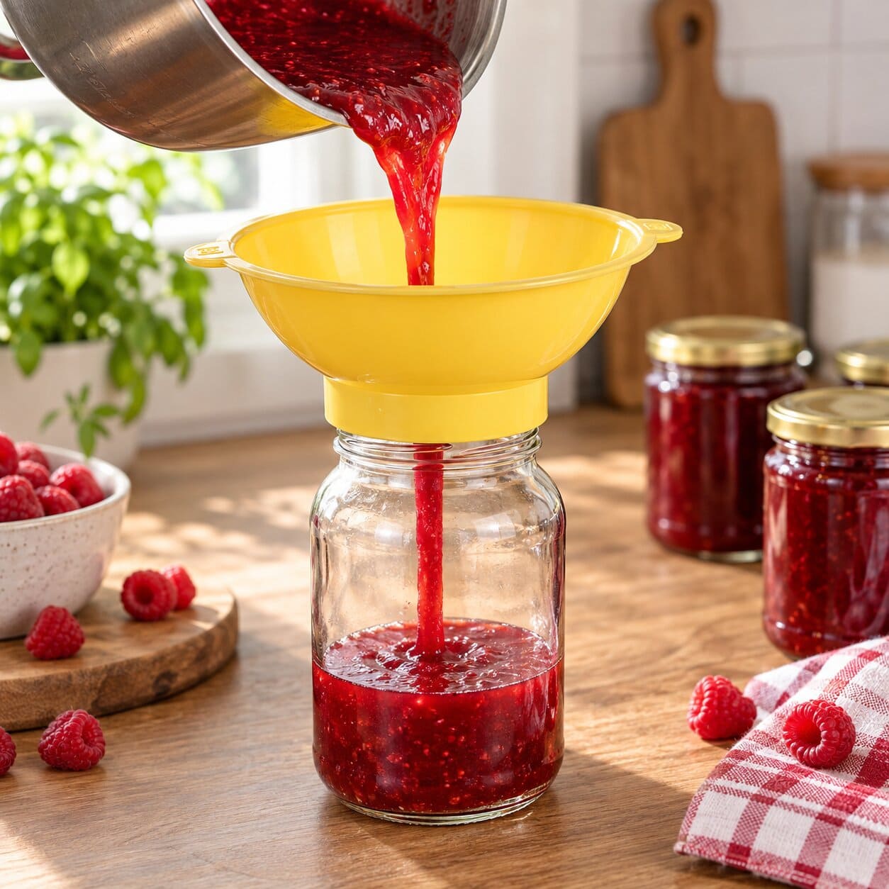 Lejek kuchenny do słoików Serrada, żółty
