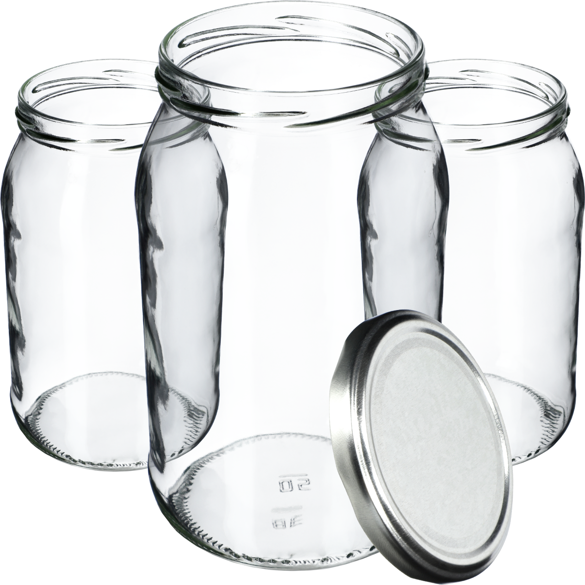 Słoiki na przetwory Simo 900ml 48szt fi 82 mm + wieczka srebrne