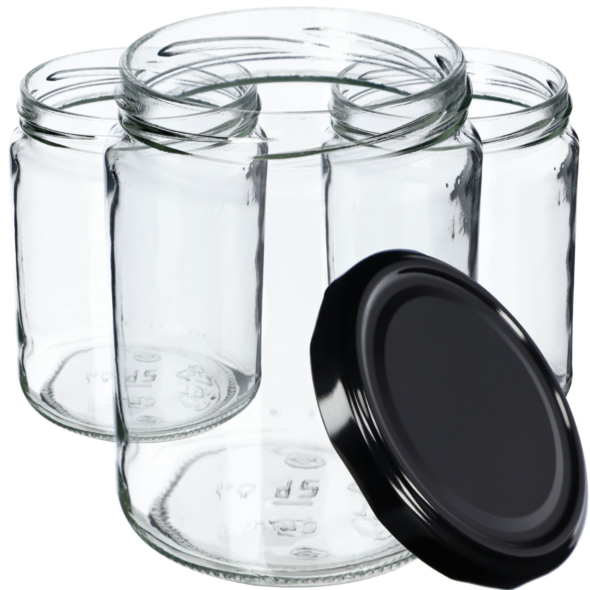 Słoiki na przetwory Maki 540ml 24szt fi 82 mm + wieczka czarne
