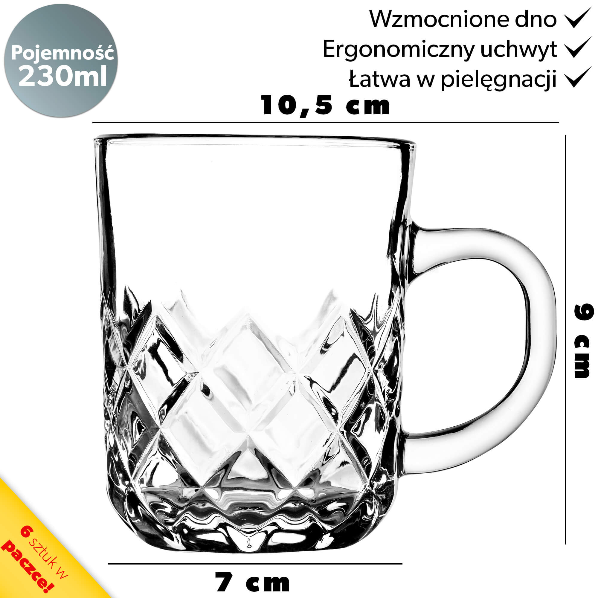 Kubki do kawy i herbaty Brescia 230 ml, 6 szt.