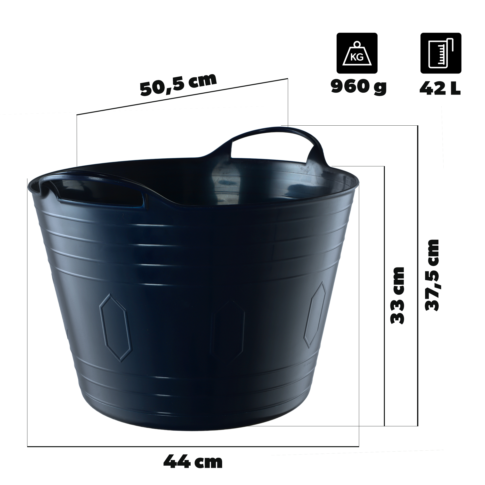 Kosz wielofunkcyjny na pranie 42L granat
