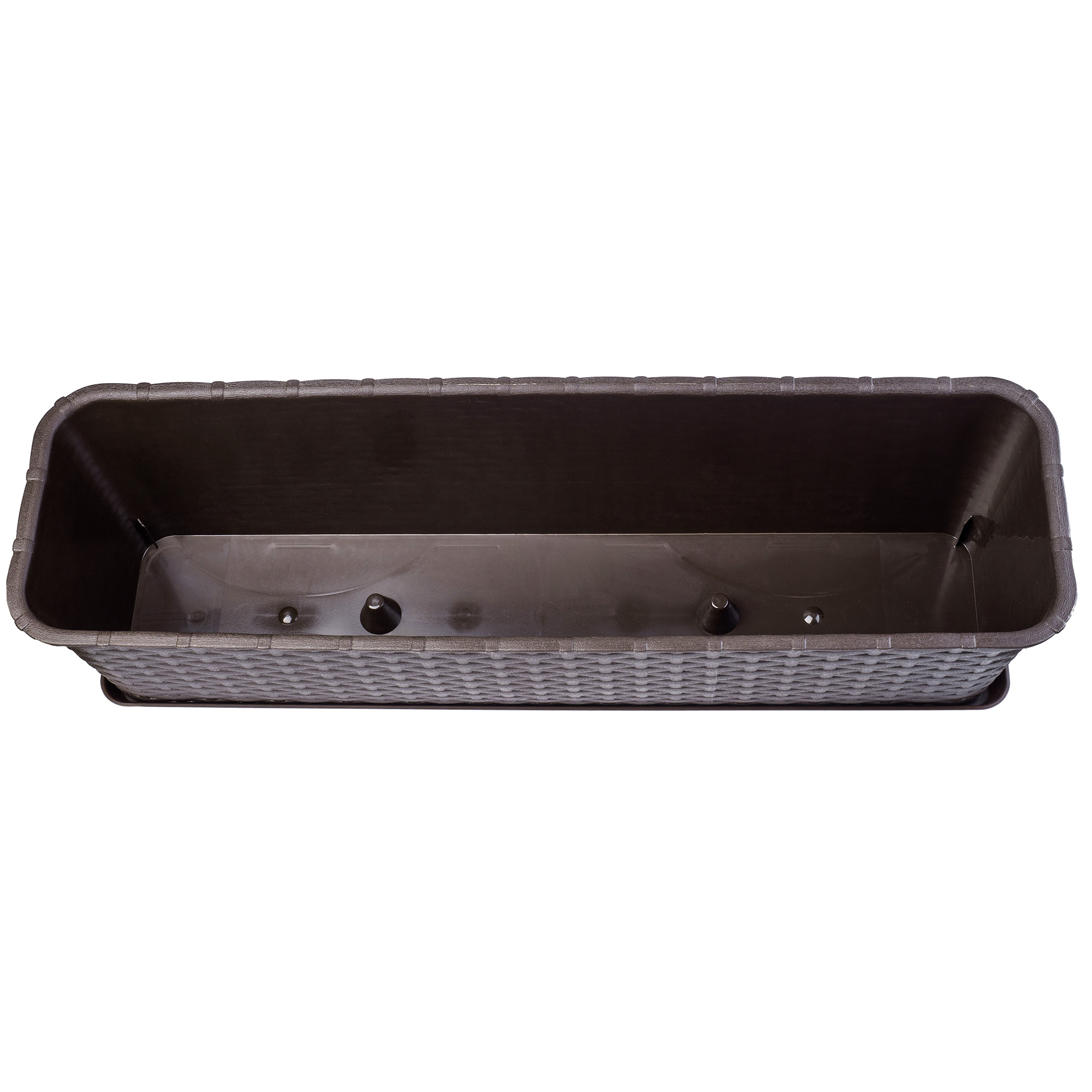 Skrzynka balkonowa z podstawką Frette 60 x 17 cm, brązowa