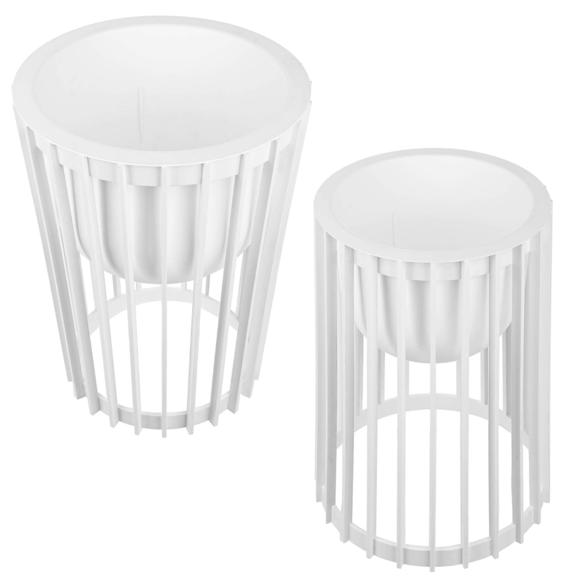 Kwietnik dwustronny Aytre 40 cm biały + 2 wkłady
