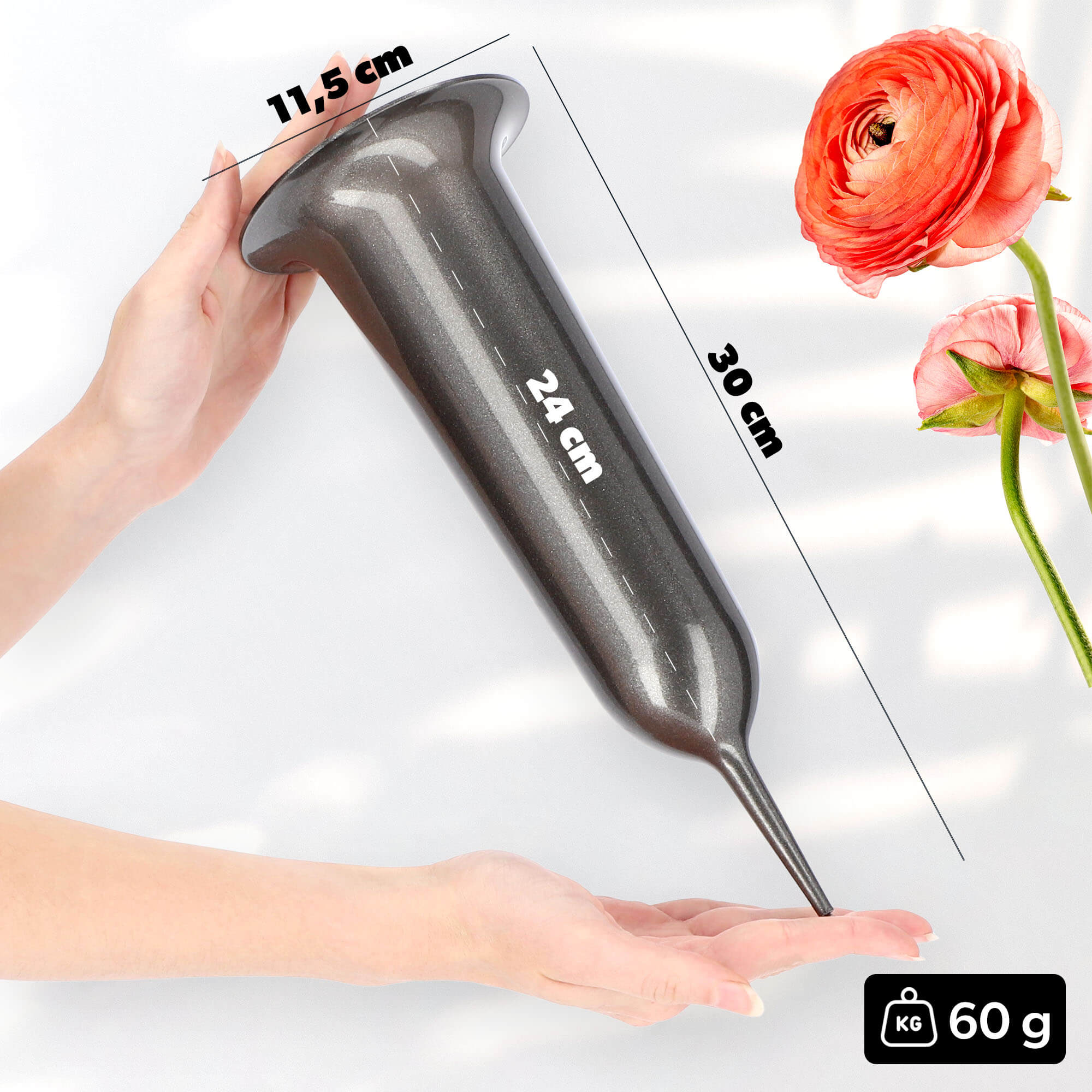 Flakon na cmentarz wbijany Latera 30 x 11 cm, grafit