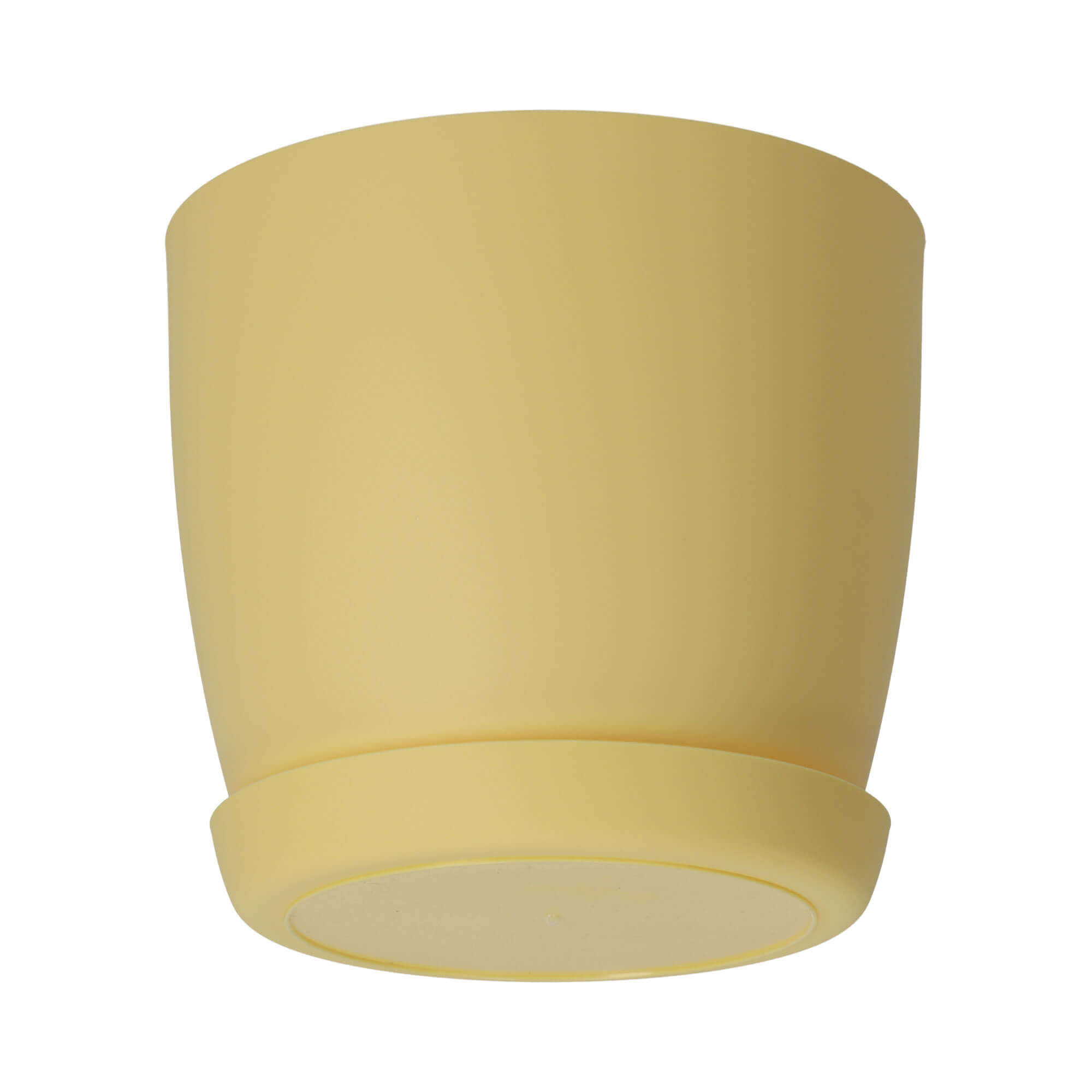 Doniczka Agen z podstawką 18 cm, matowa żółta