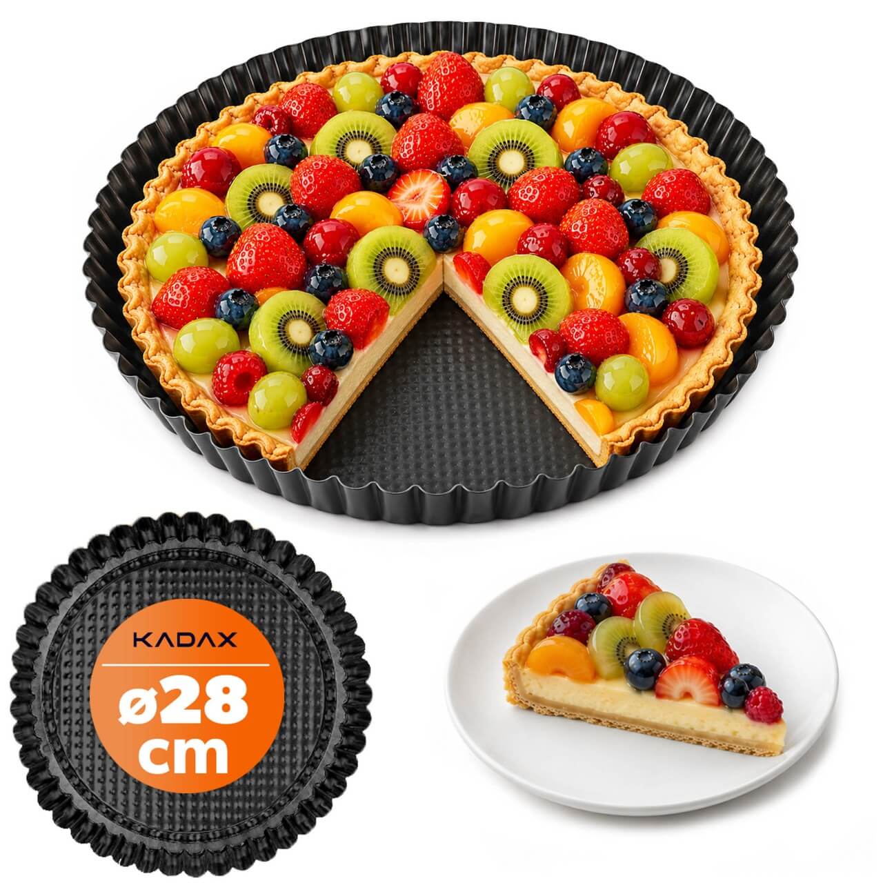 Forma karbowana do tarty Prung 28 cm, czarna