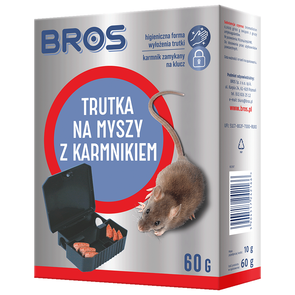 Bros Trutka na myszy z karmnikiem 60g