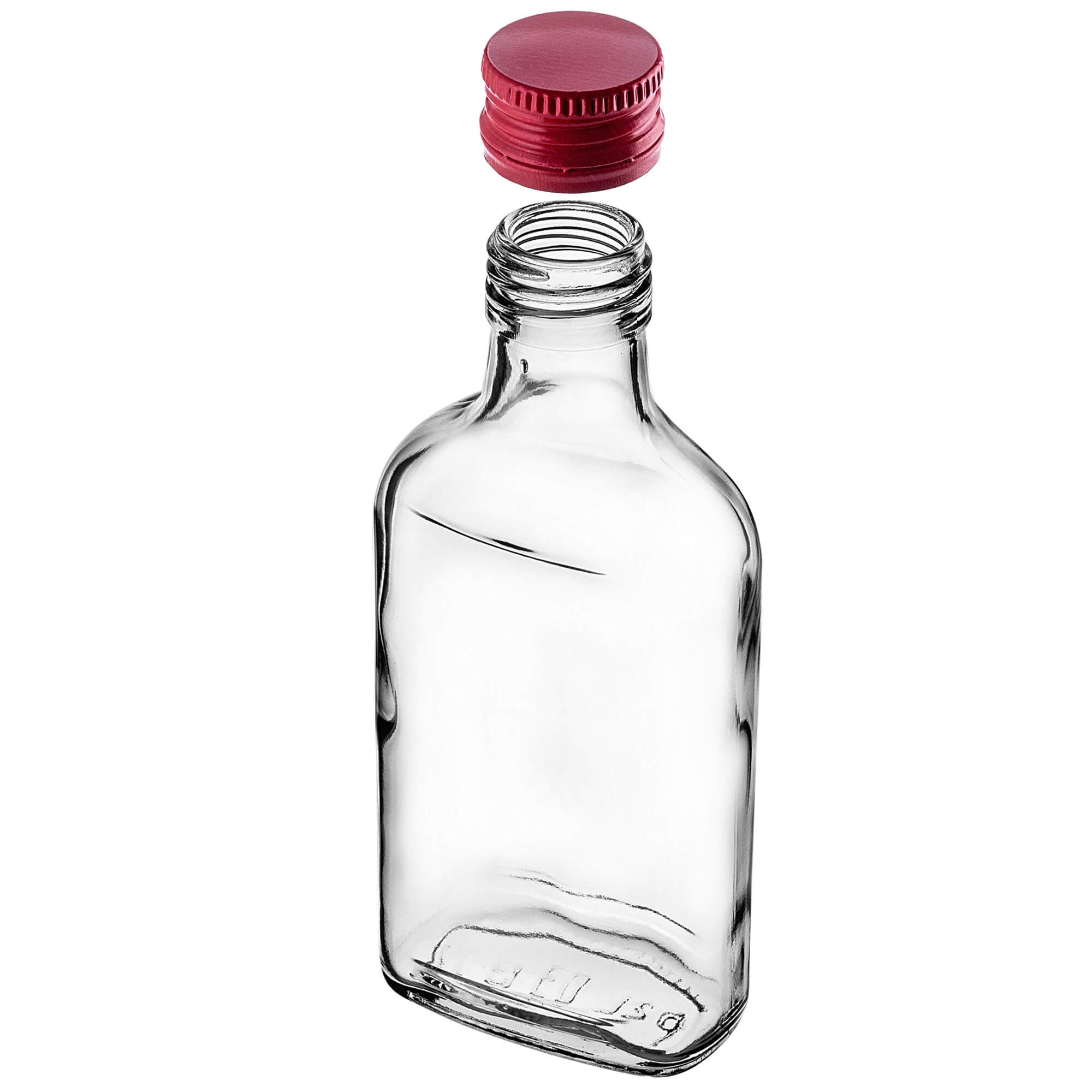Butelka piersiówka Viane 200ml z czerwoną zakrętką 50 szt.