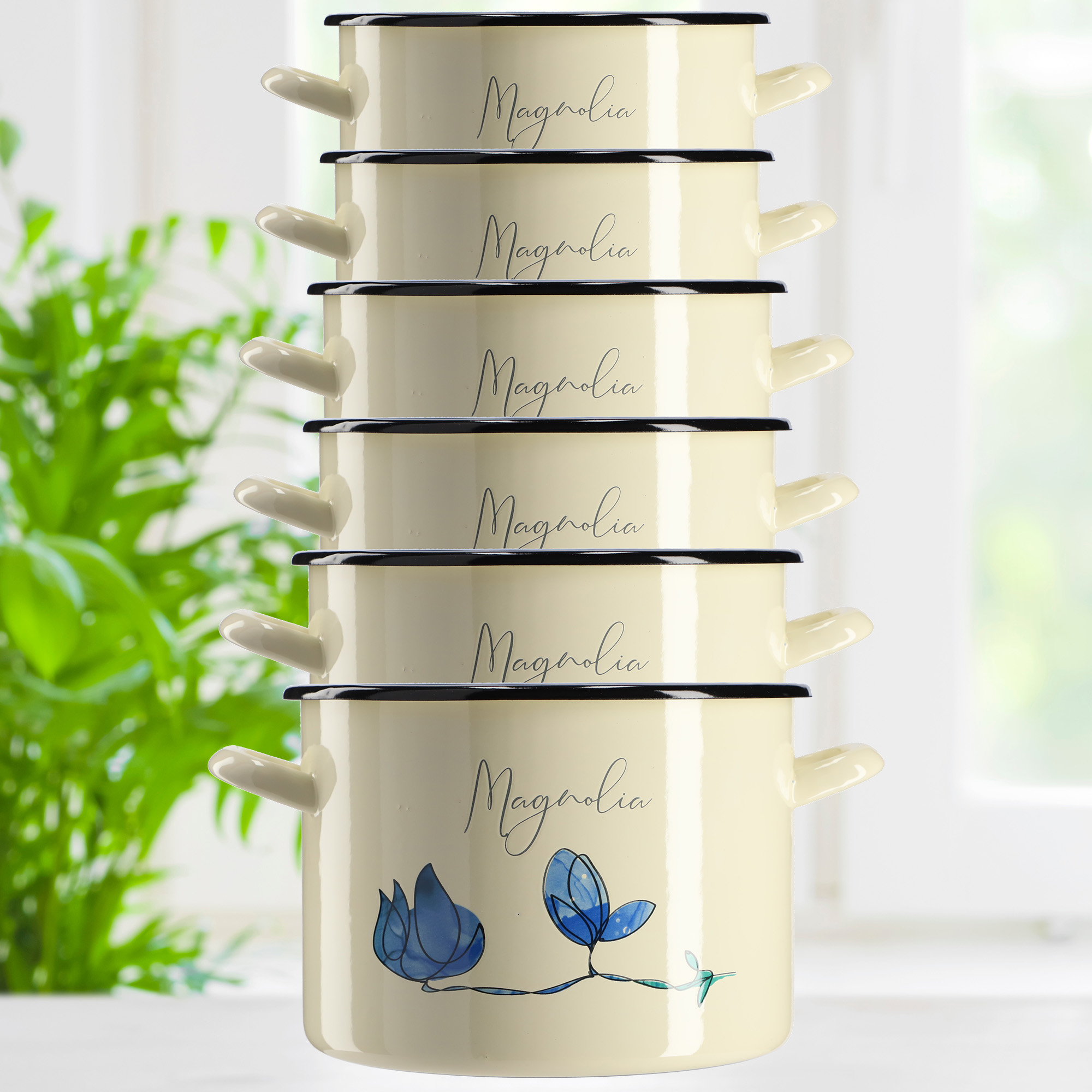 Garnek Emaliowany Luca 4.4L, magnolia