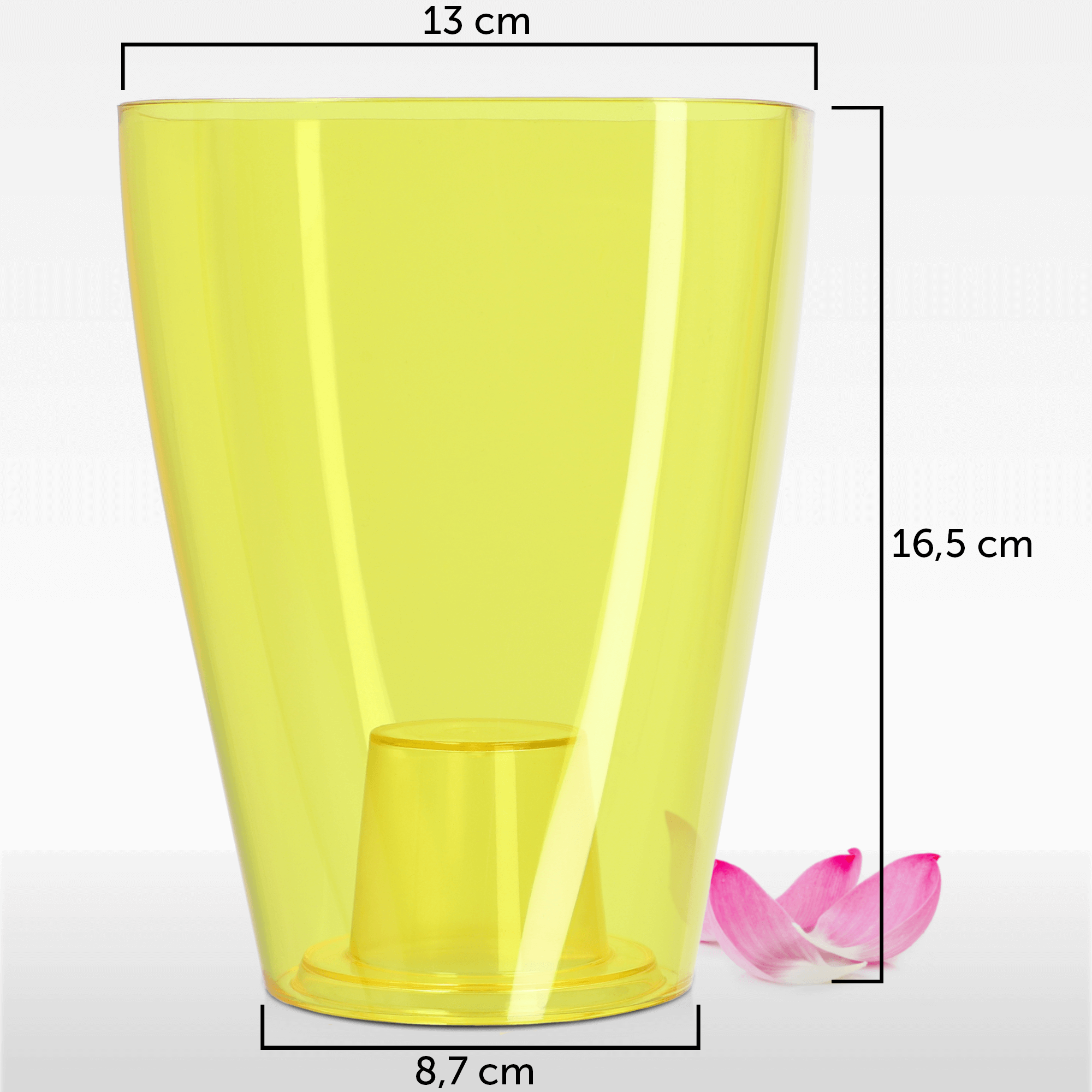 Doniczka kwadratowa Menfi 13 cm, żółta