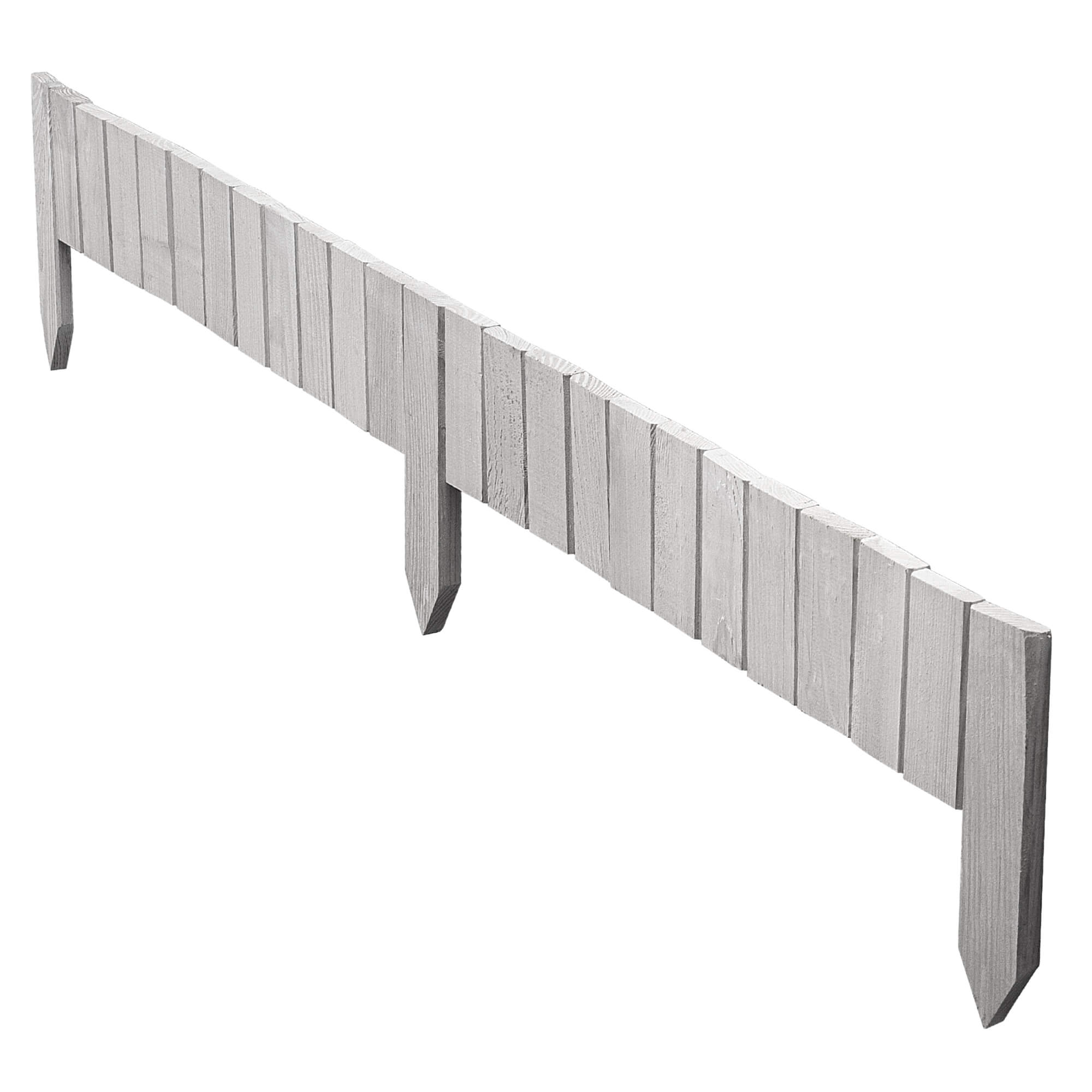 Płotek drewniany rollborder Ansjo obrzeże 115 x 10 cm biały