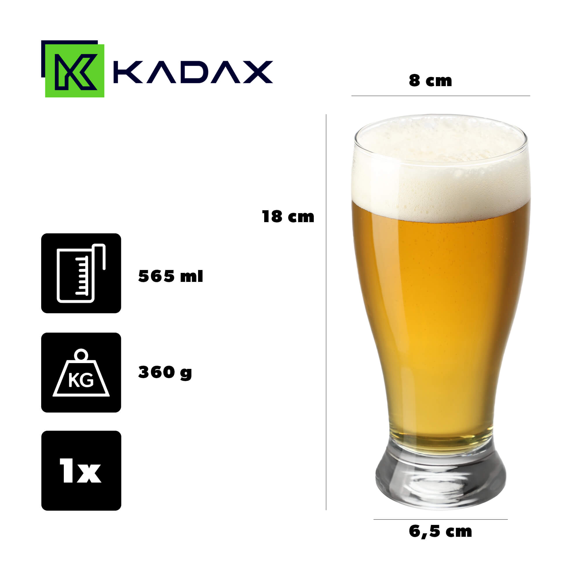 Kufel do piwa i zimnych napojów Forio 565 ml 1 szt.