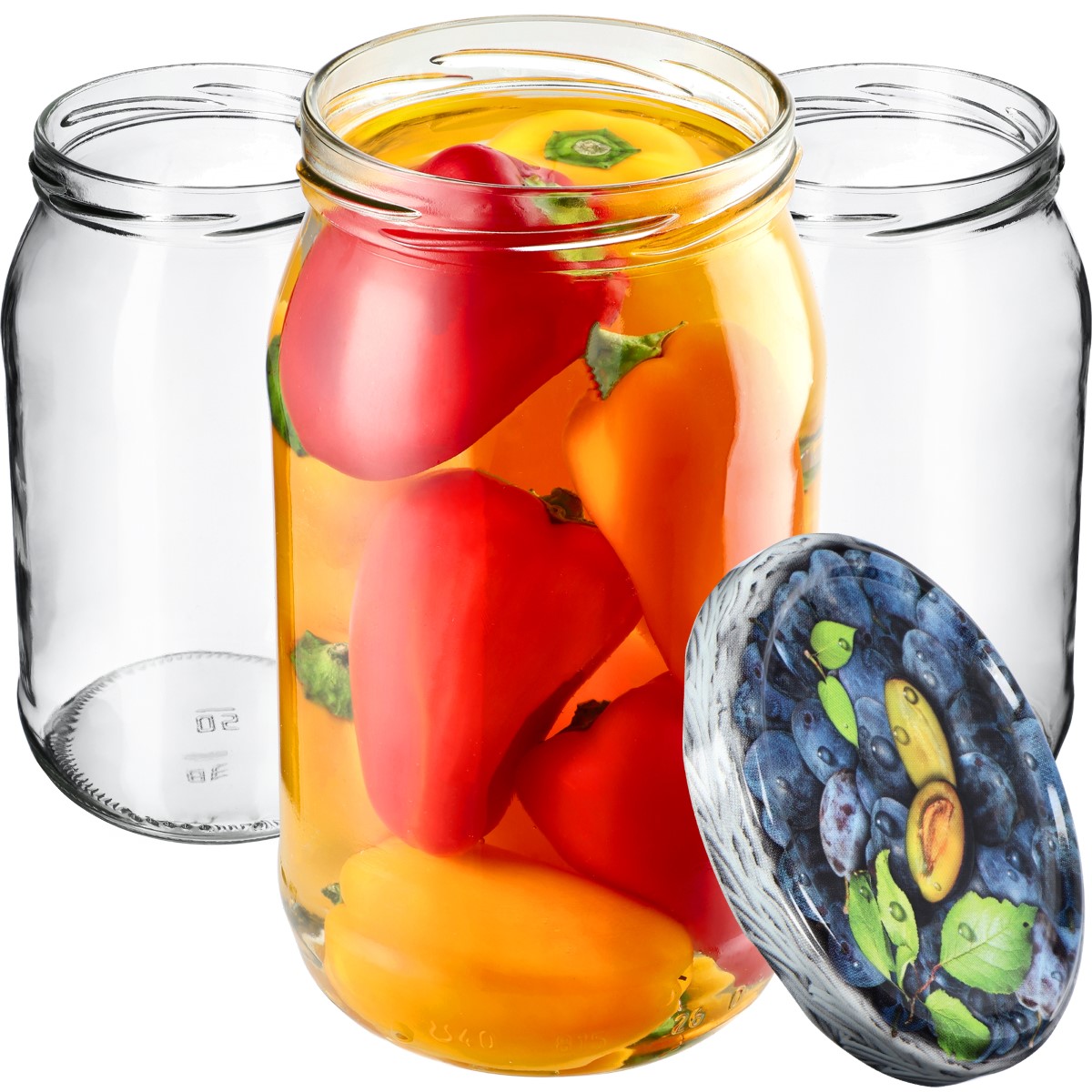Słoiki na przetwory Niva 760ml 24szt fi 82 mm + wieczka "Śliwki"