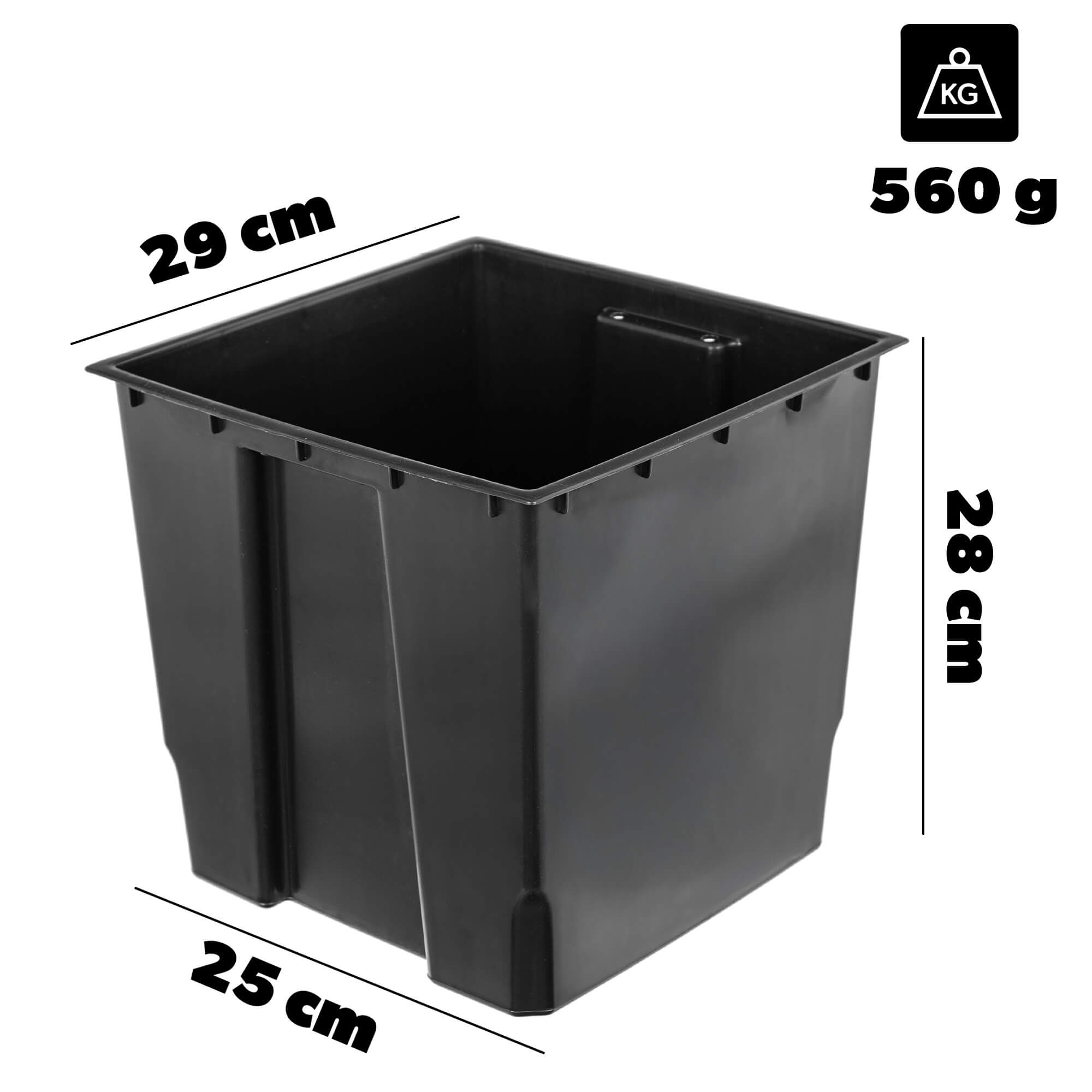 Donica Sore na kółkach 40cm „Deska" z wkładem szara