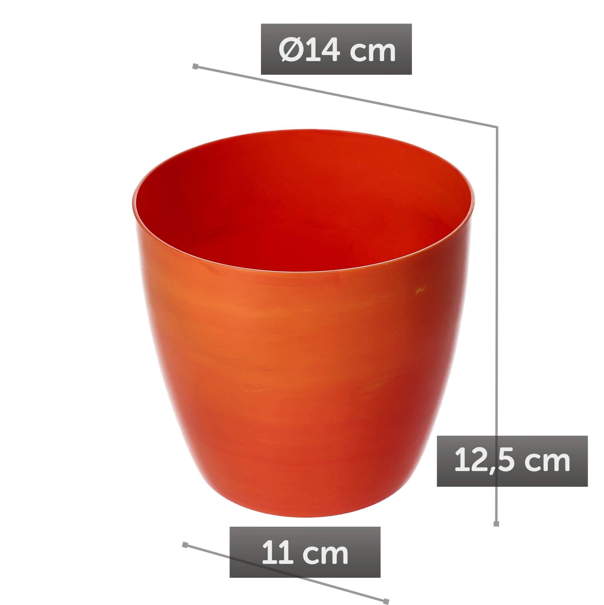 Doniczka na kwiaty Agen 14 cm, pomarańczowy marmur