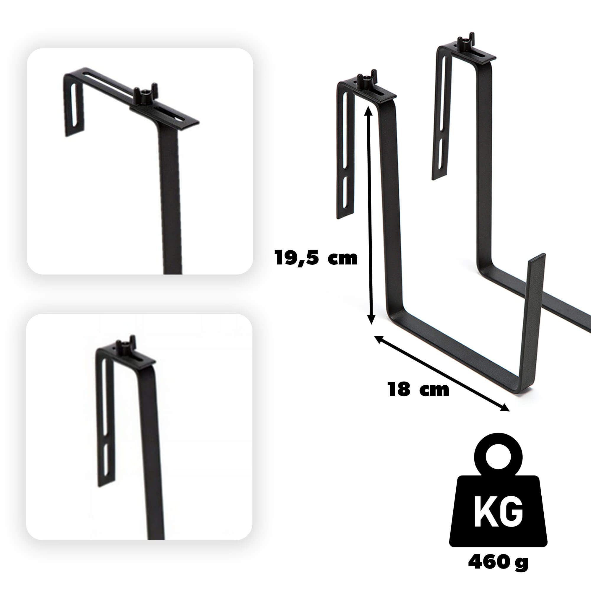 Skrzynka balkonowa z uchwytem Fontana 56cm szara