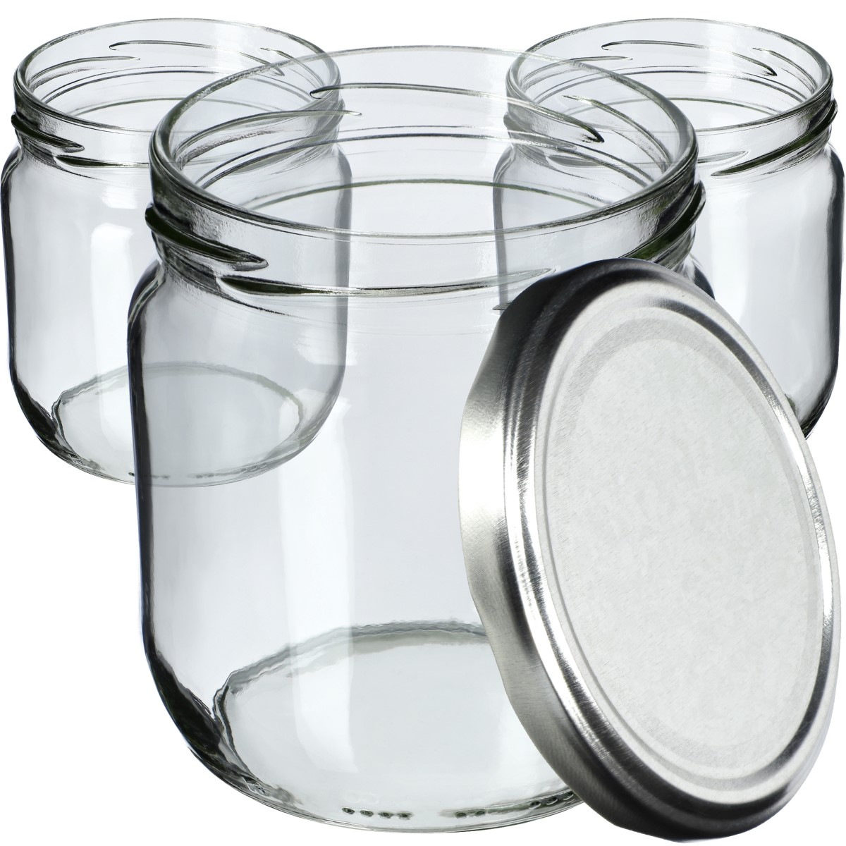 Słoiki na przetwory Salla 425ml 24szt fi 82 mm + wieczka srebrne