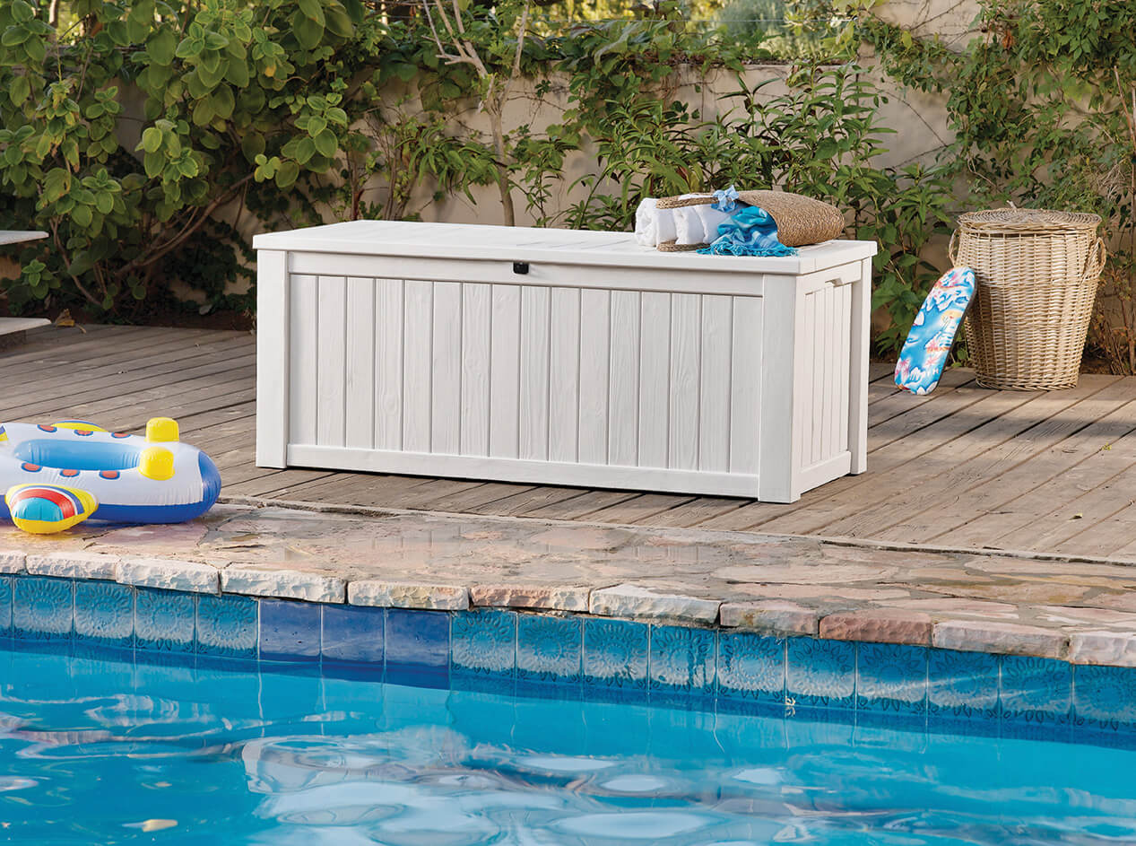 Skrzynia ogrodowa Keter Rockwood Storage Box 570L, krem