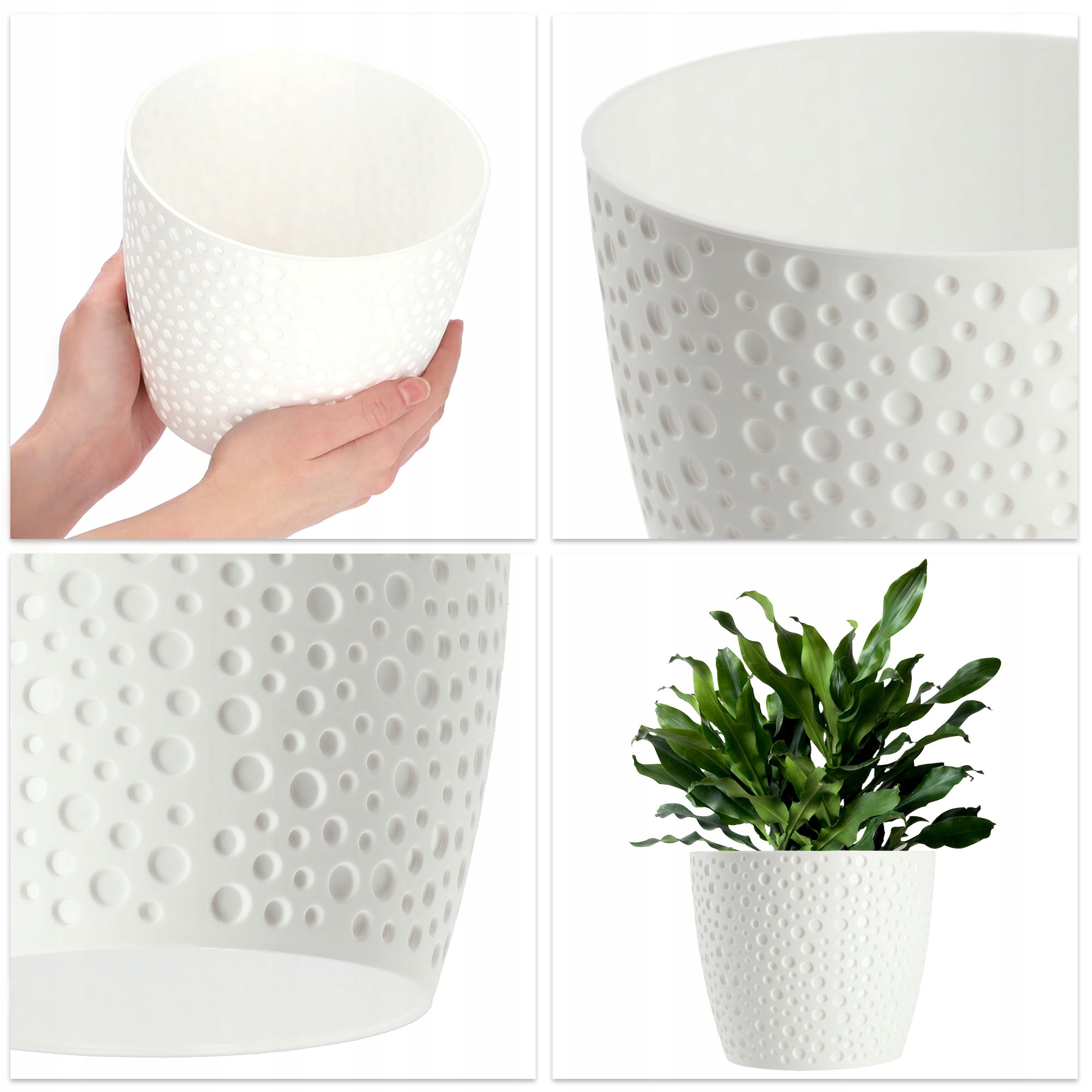 Doniczka na kwiaty Casini 19 cm, biała