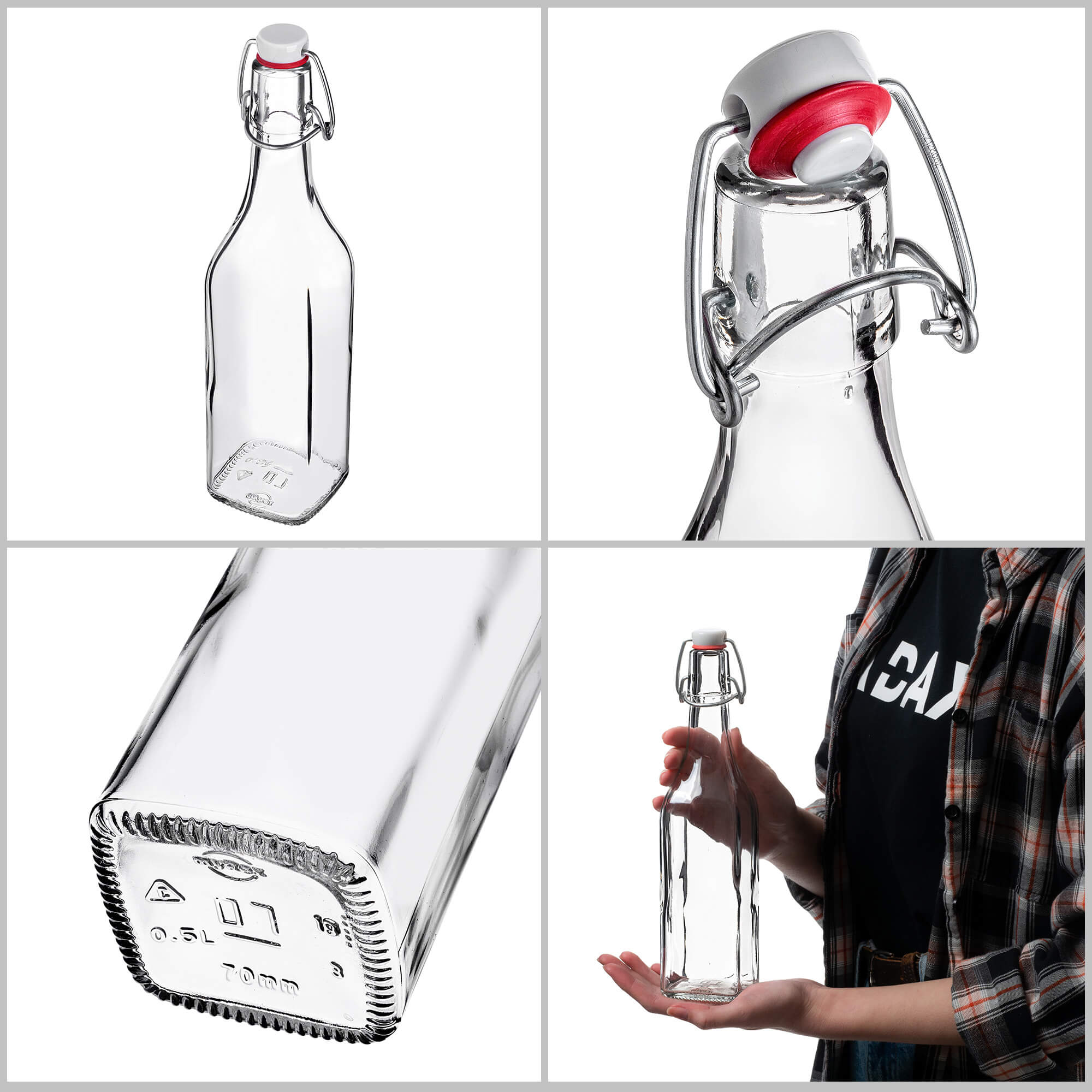 Szklana butelka Nave 500ml z korkiem mechanicznym 5 szt.