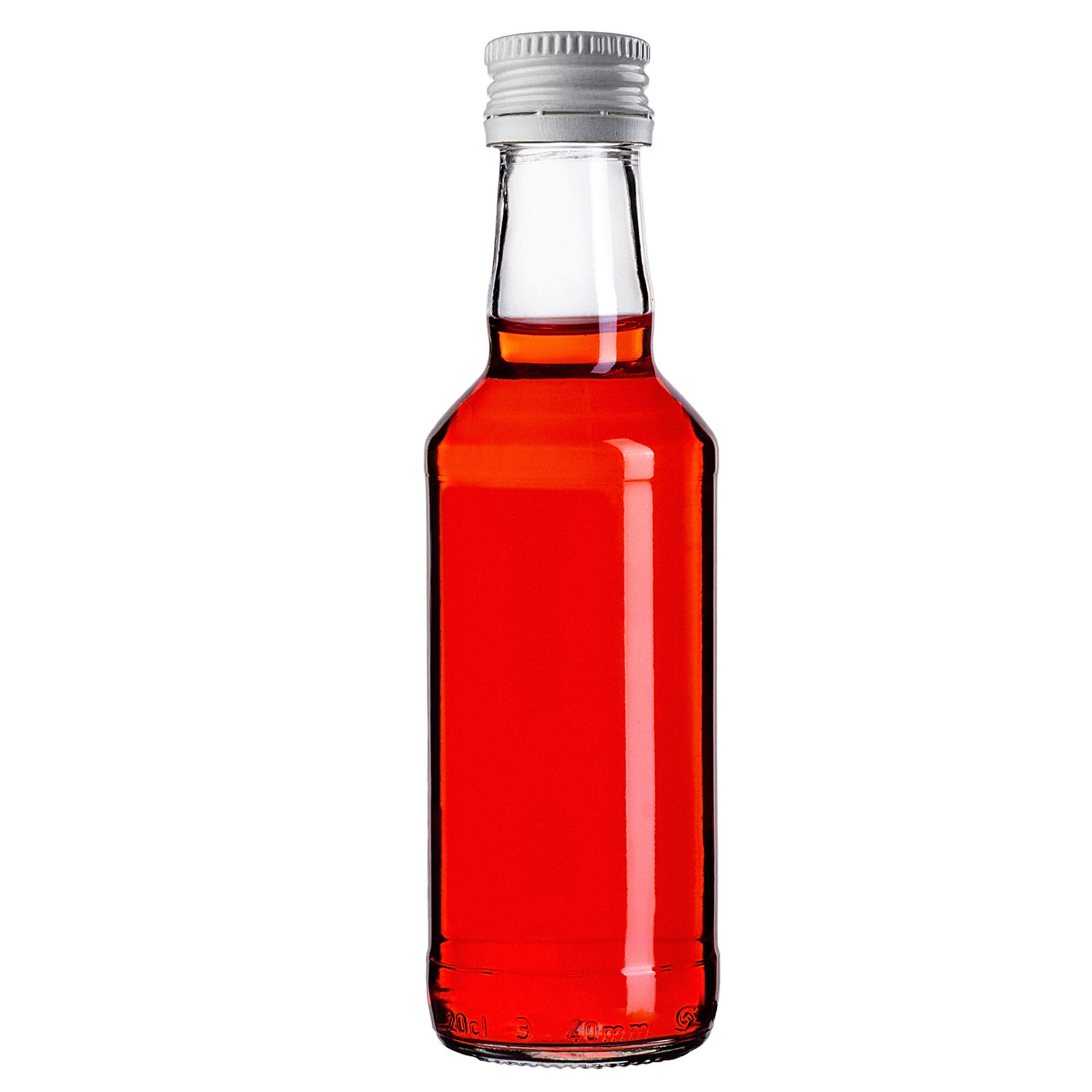 Szklana butelka Monopol 200ml z białą zakrętką 100 szt.