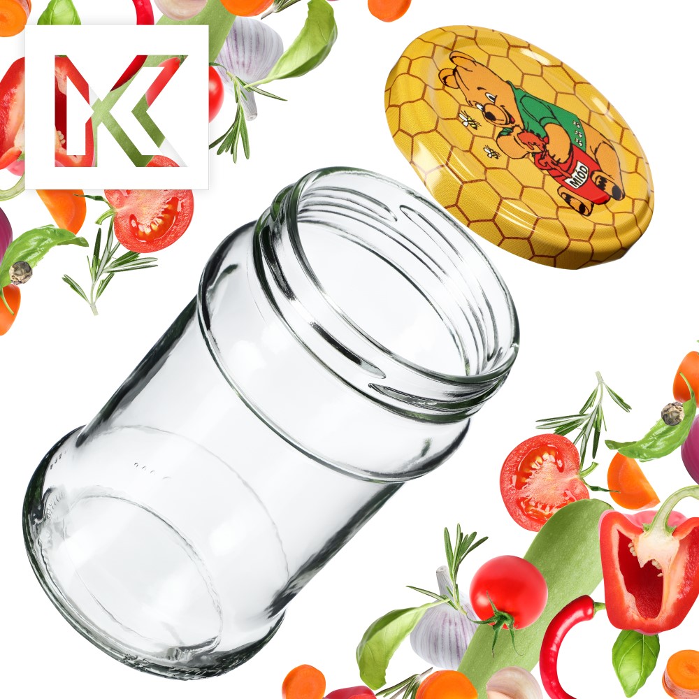 Słoiki na przetwory Seno 315ml 100szt fi 66 mm + wieczka "Miód"