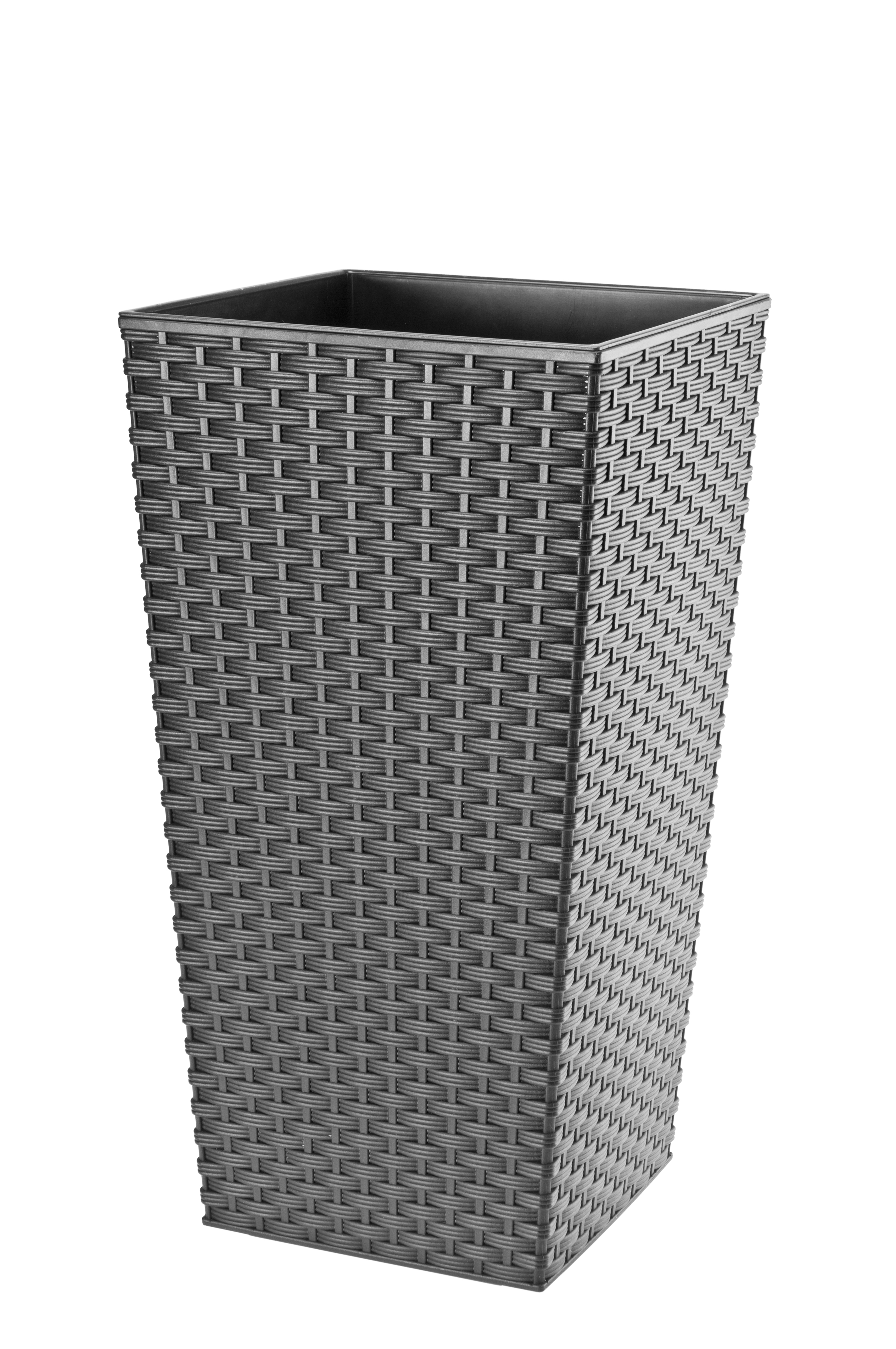 Donica z wkładem rattan Pesaro 30 cm, grafit