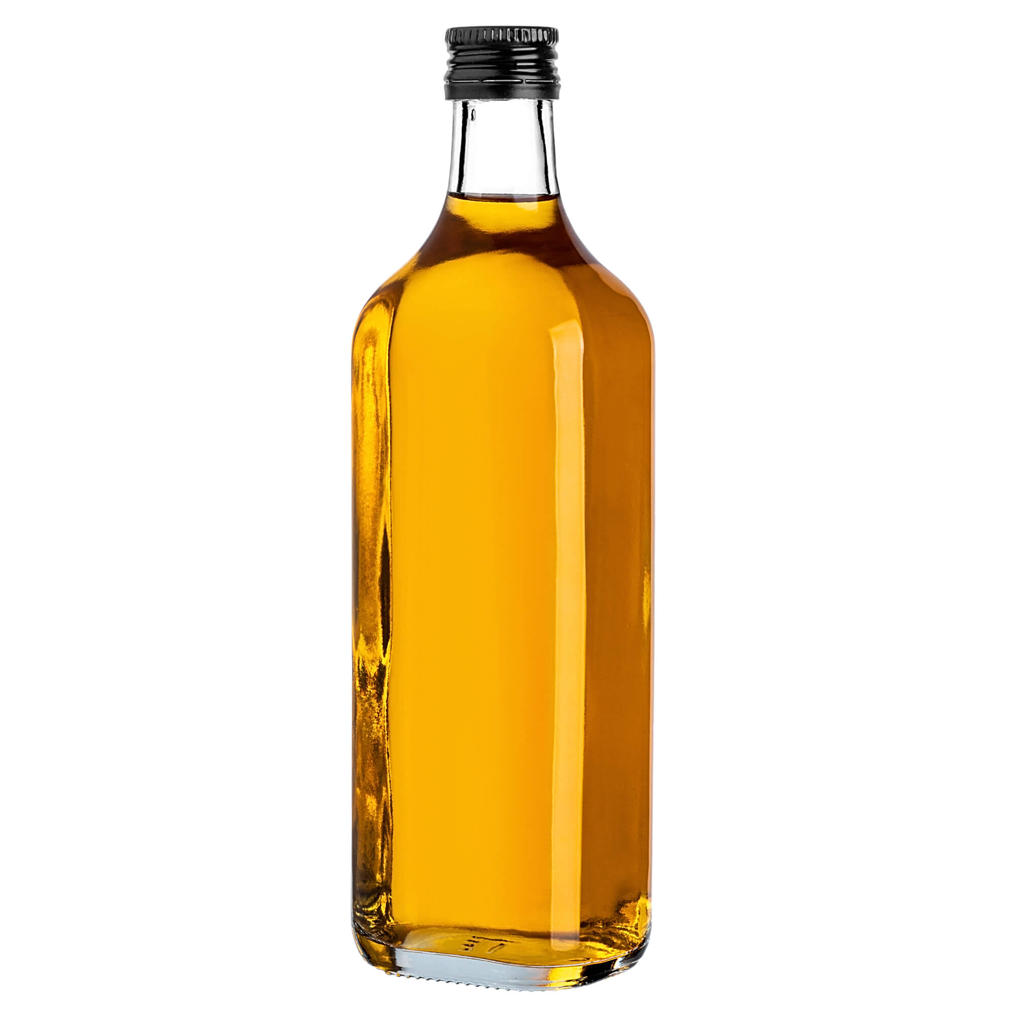 Szklana butelka na whisky Vigna 500ml z czarną zakrętką 5 szt.