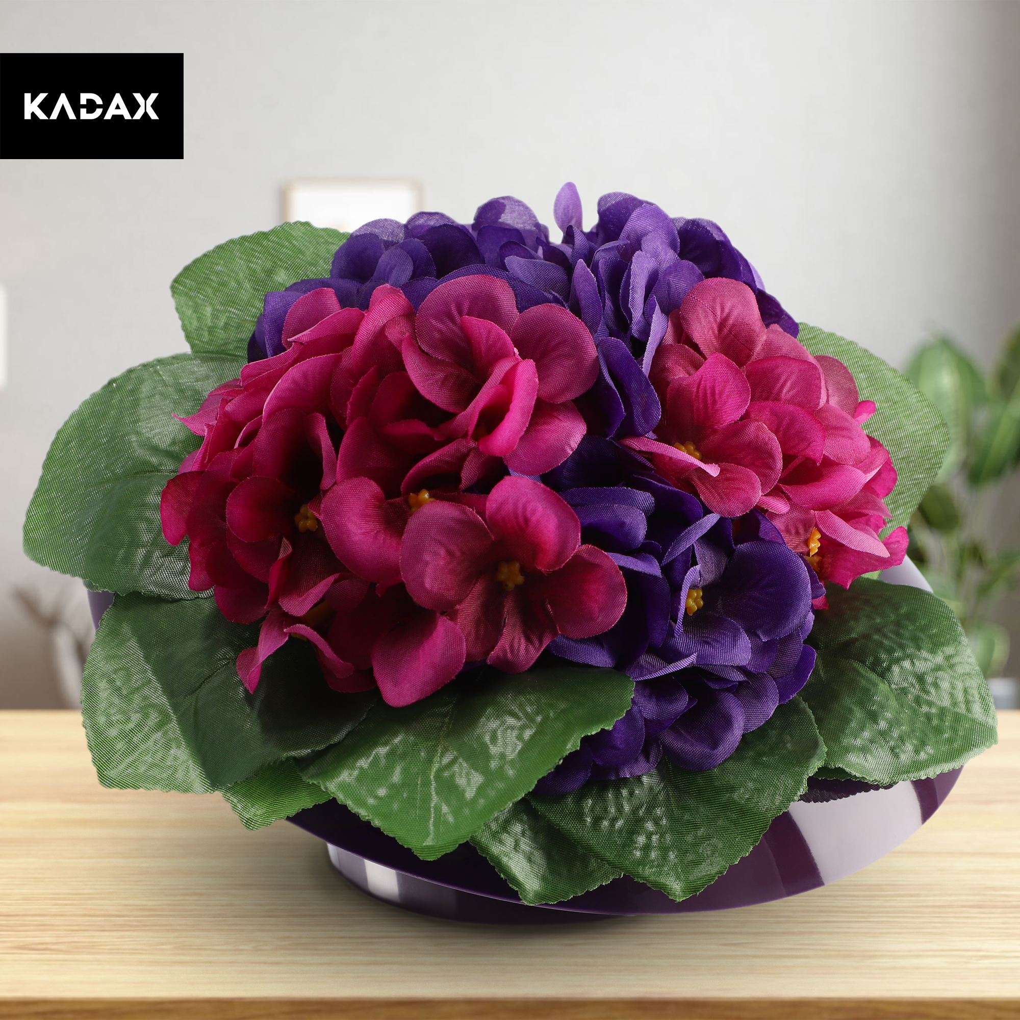 Ikebana na kwiaty okrągła 10 x 22 cm, śliwkowa