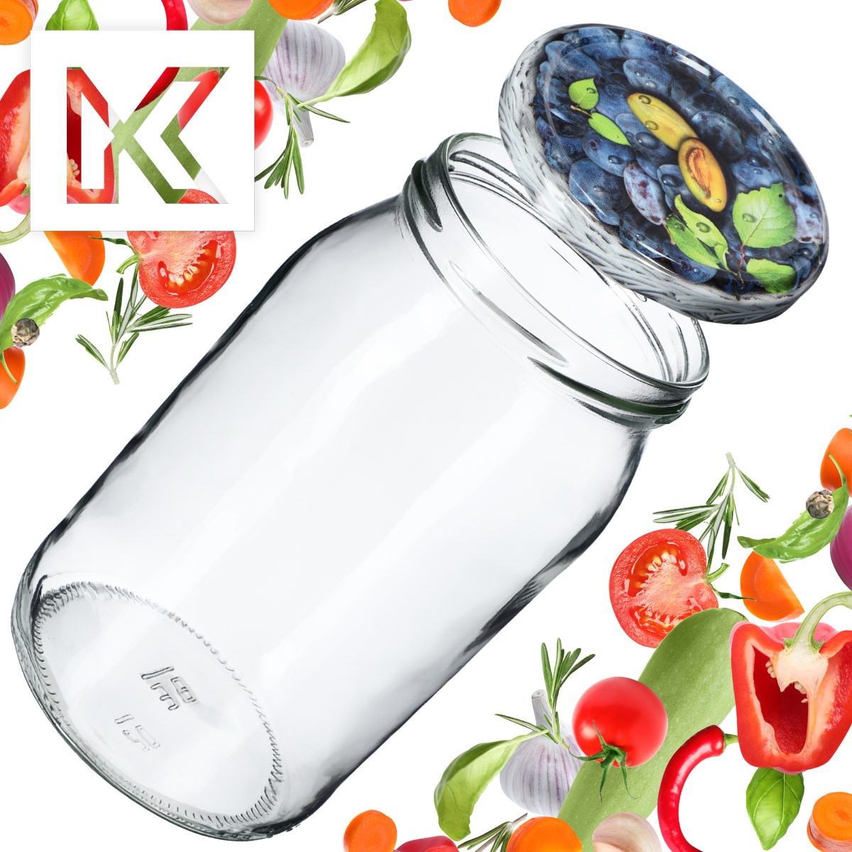 Słoiki na przetwory Niva 760ml 24szt fi 82 mm + wieczka "Śliwki"
