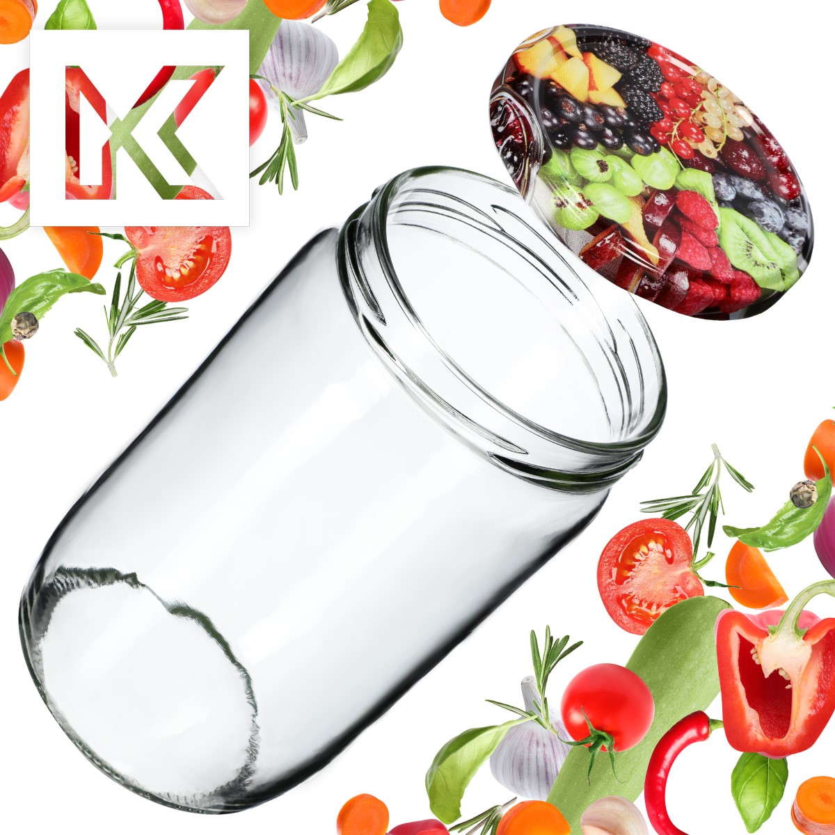 Słoiki na przetwory Niva 720ml 48szt fi 82 mm + wieczka "Mix owoców"