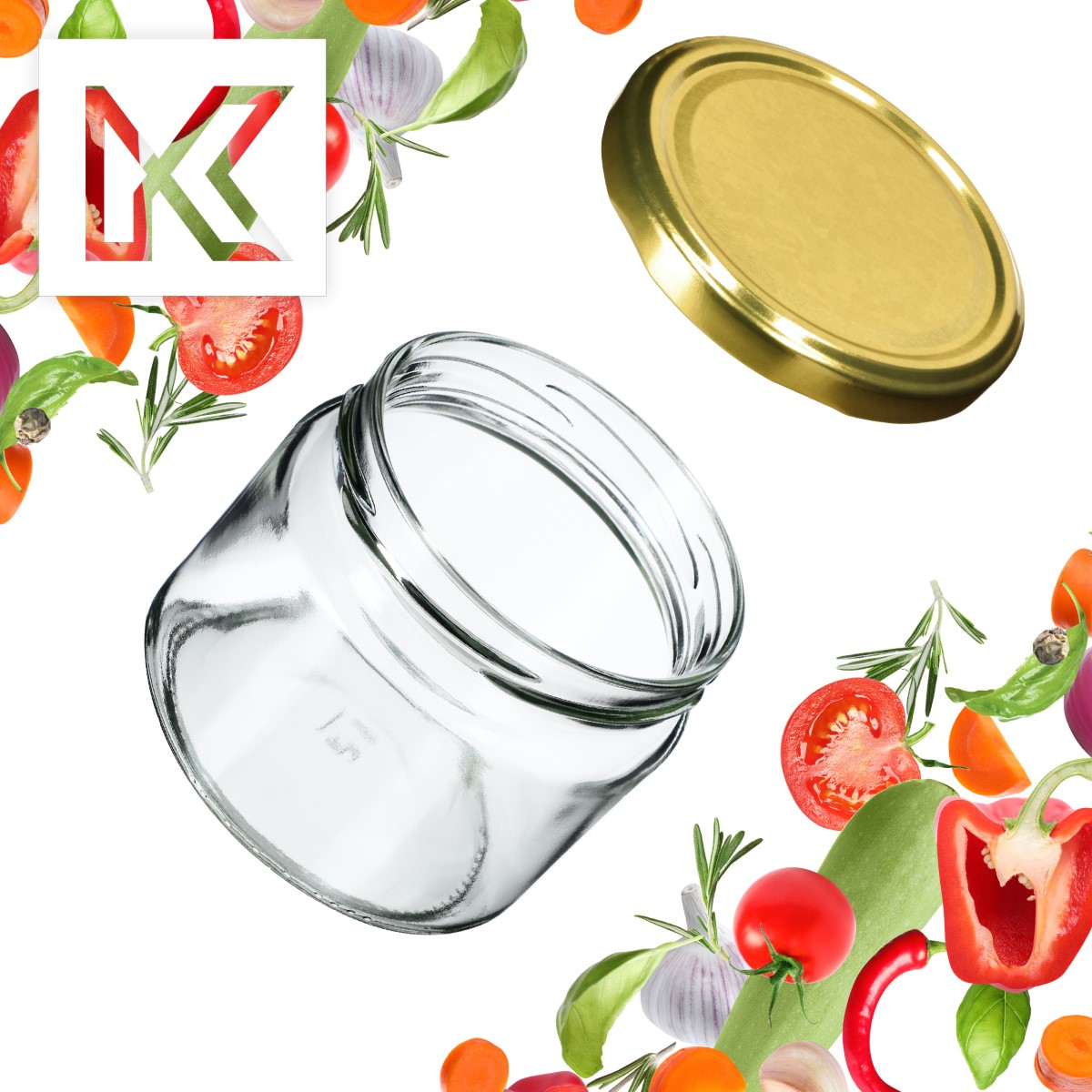 Słoiki Sonka 330ml 50szt fi 82 mm + wieczka złote