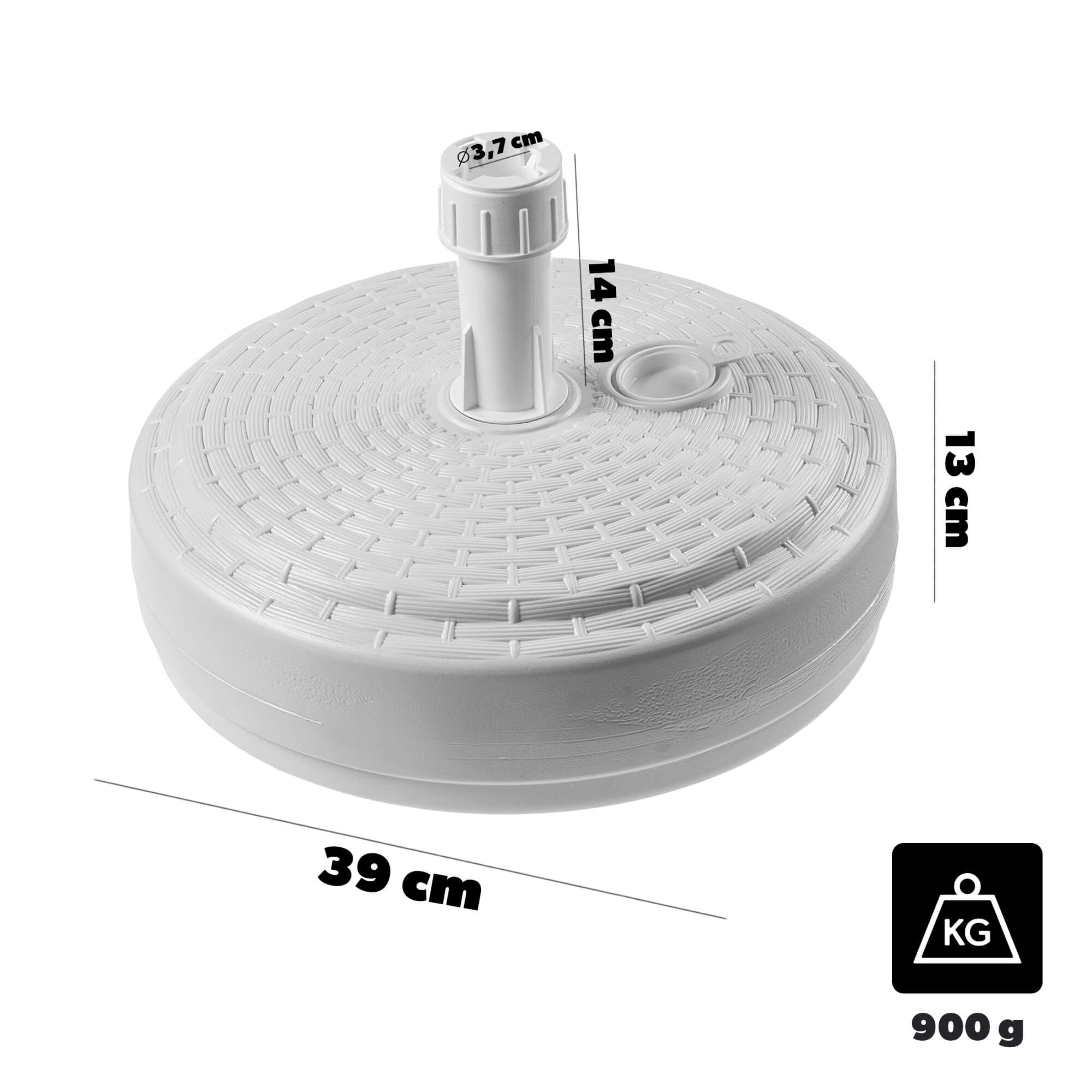 Podstawa pod parasol ogrodowy Solero rattan okrągła biała
