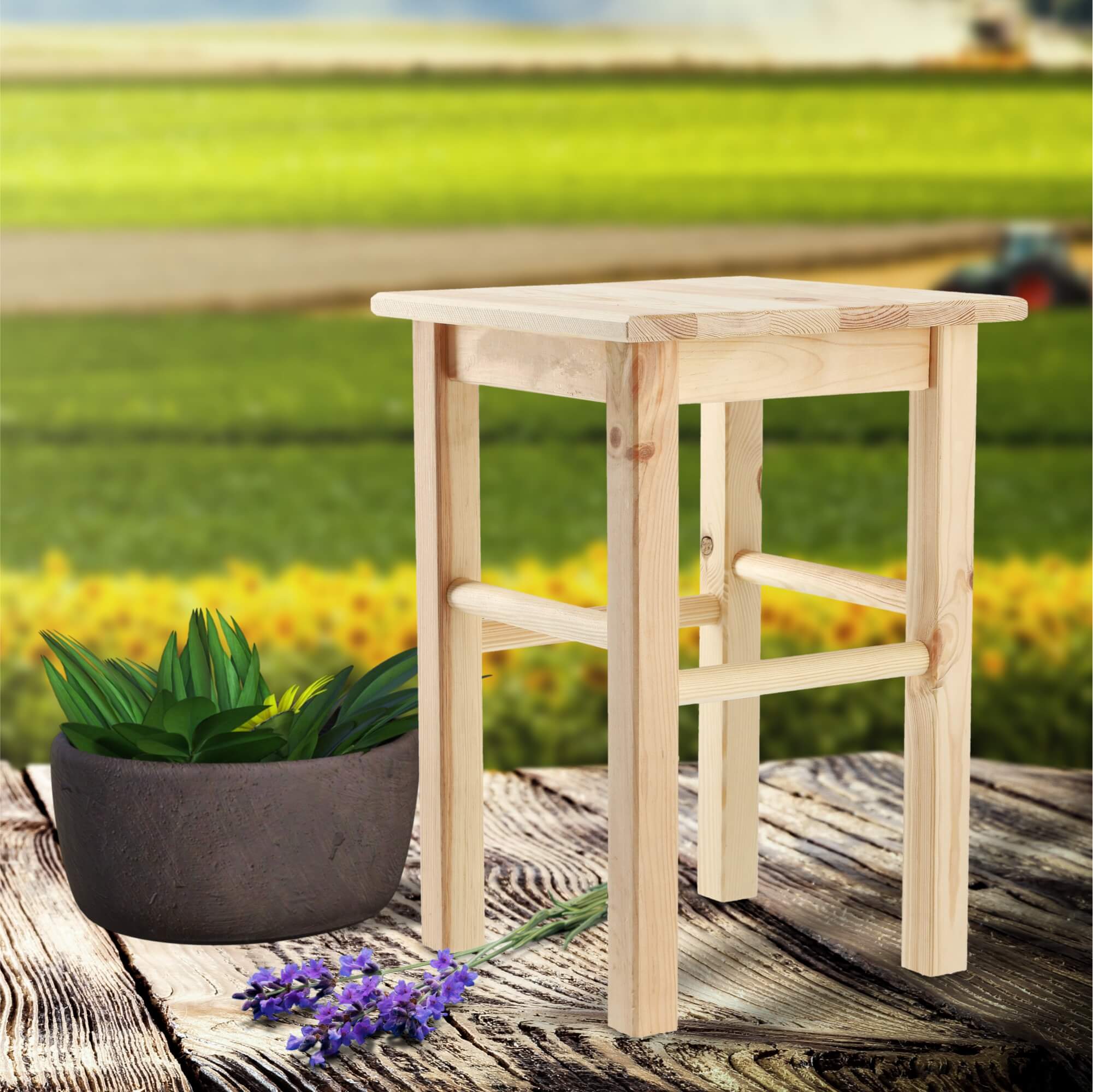Drewniany taboret kuchenny Falun 44 x 30 cm