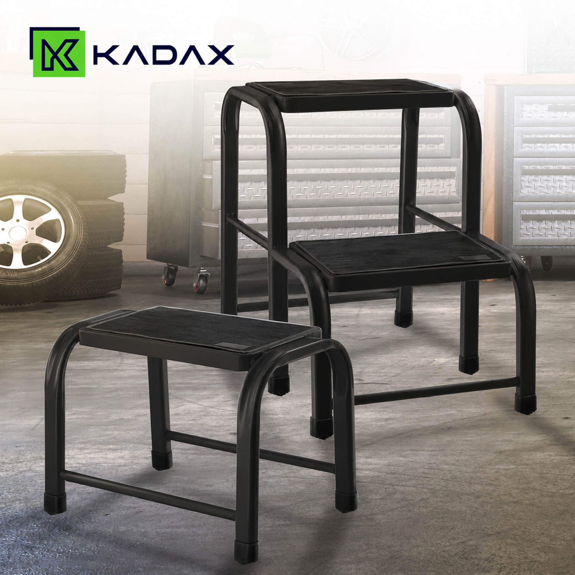 Taboret stalowy warsztatowy Strom 46 x 48 cm