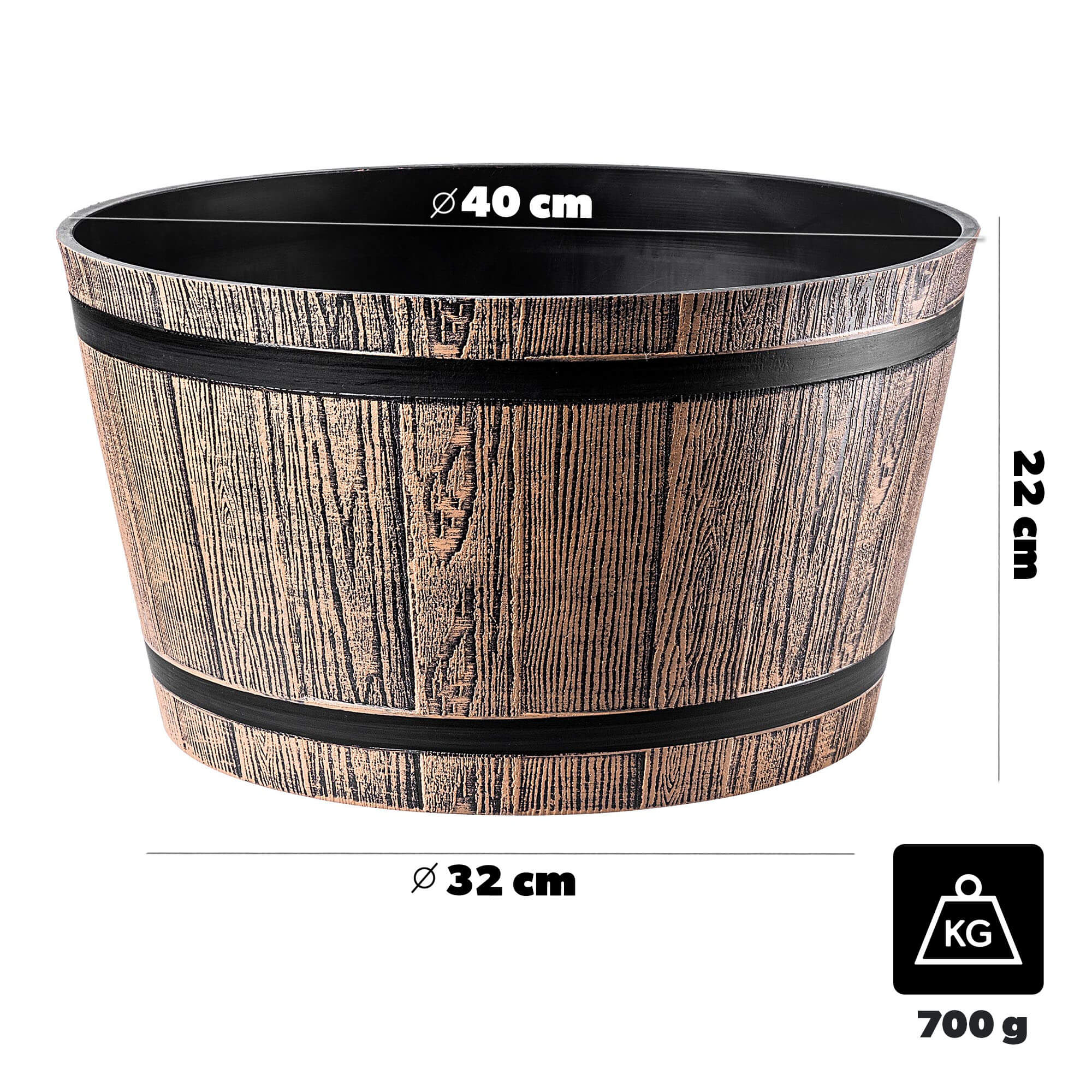 Donica na kwiaty Sori 40 cm mokka