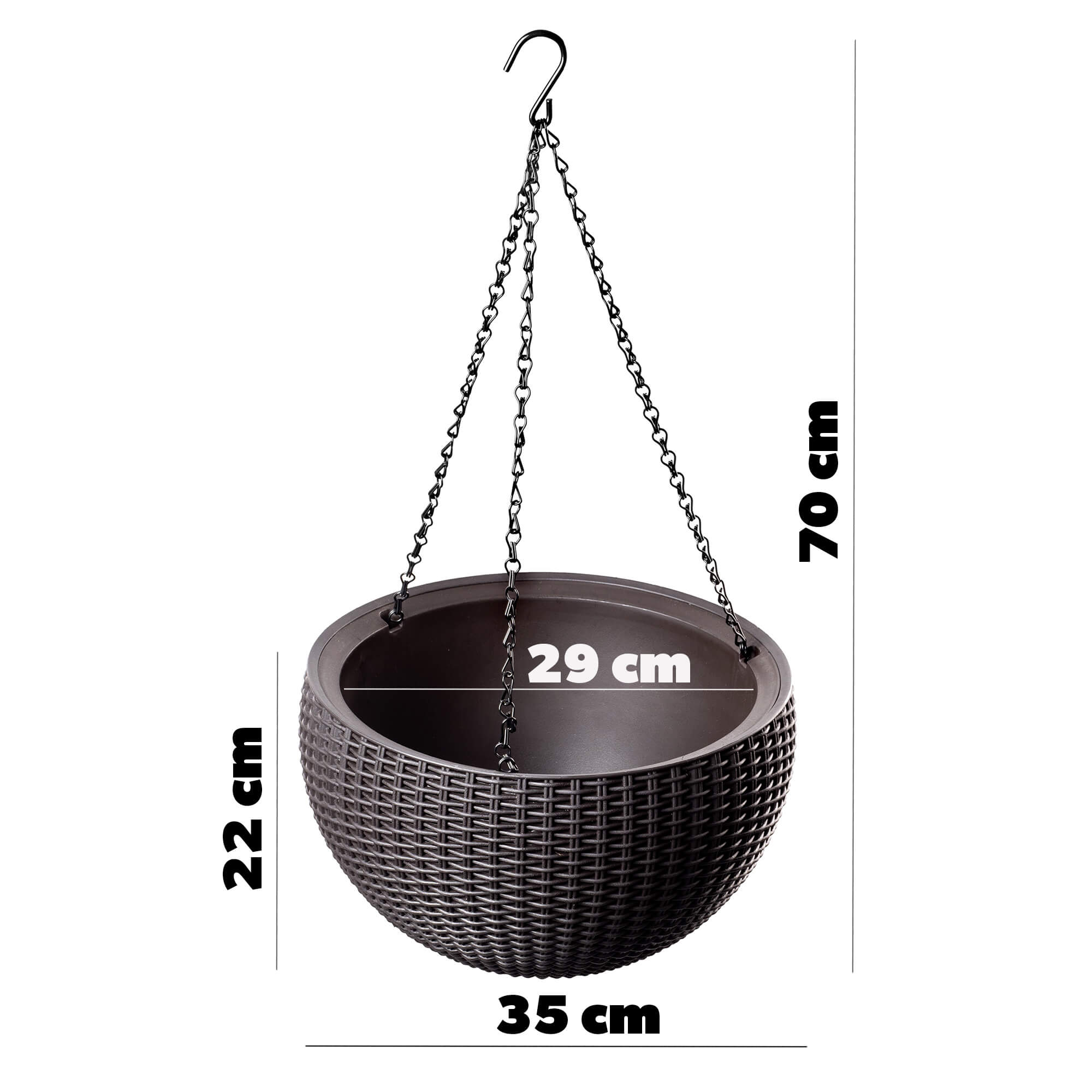 Doniczka wisząca Keter 35 cm, brąz
