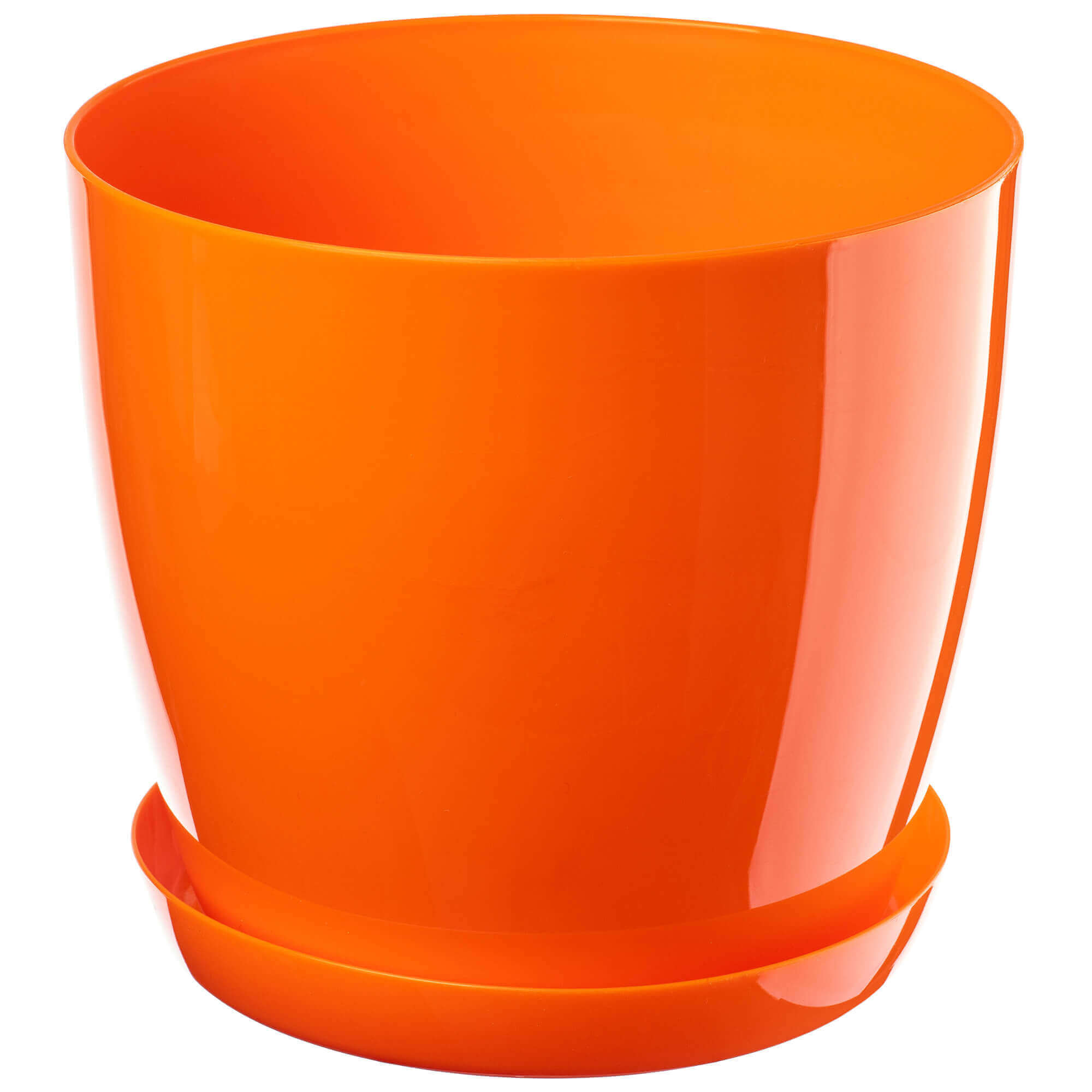 Doniczka na kwiaty z podstawką 18 cm, pomarańczowa